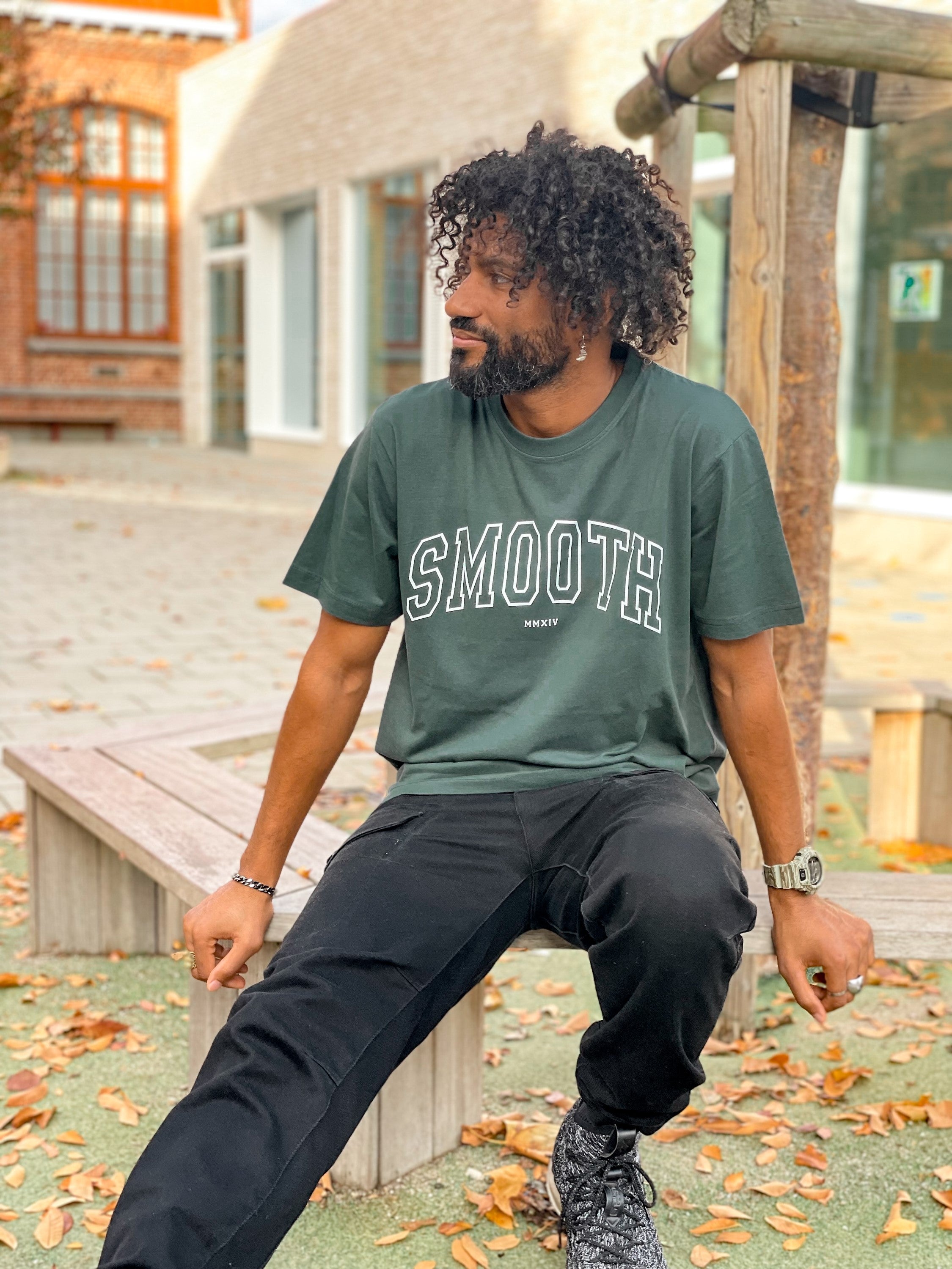 Bottle Green T / College White Men