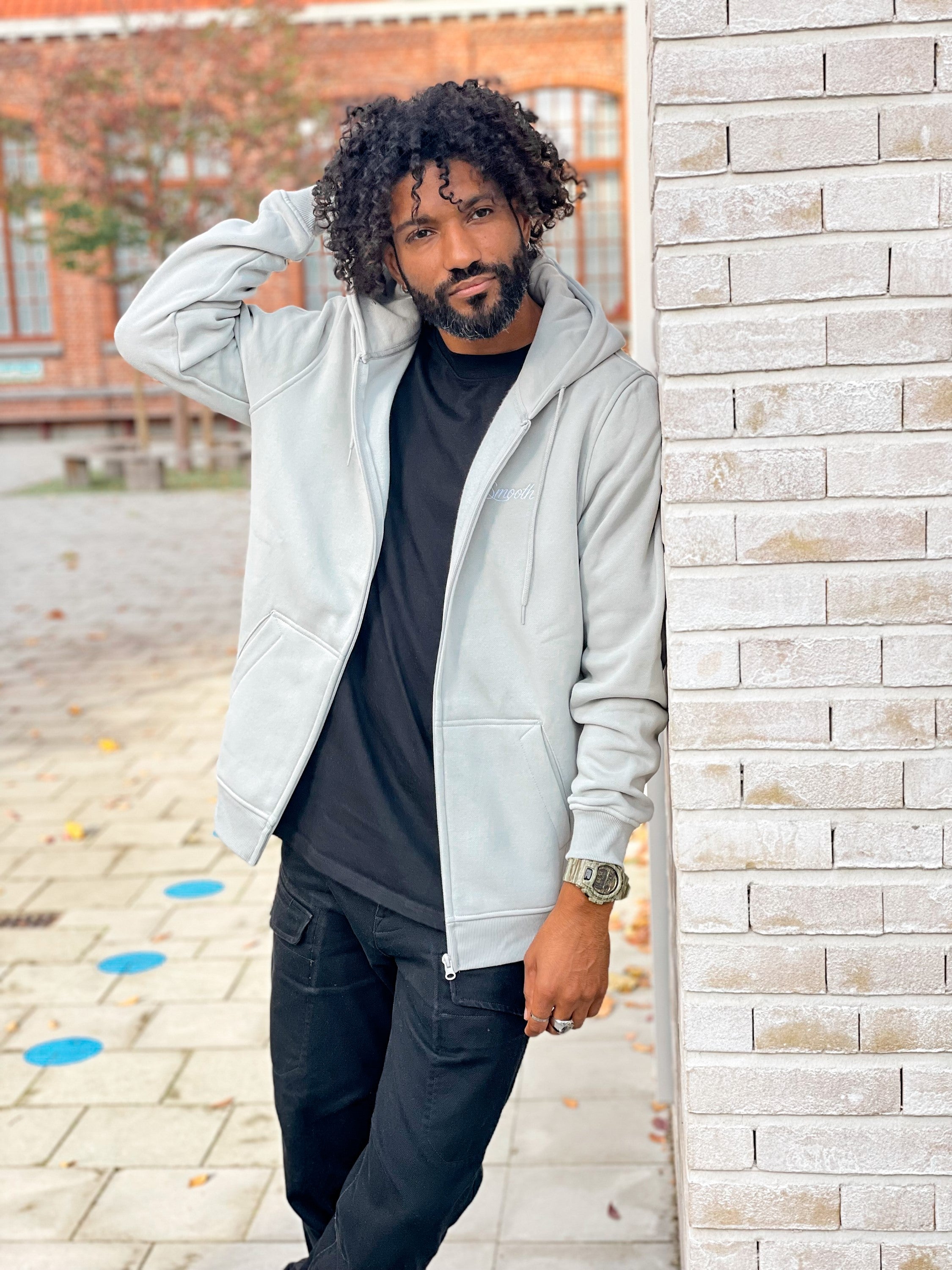 Soft Concrete Zip Hoodie / Originals Minimal White Men