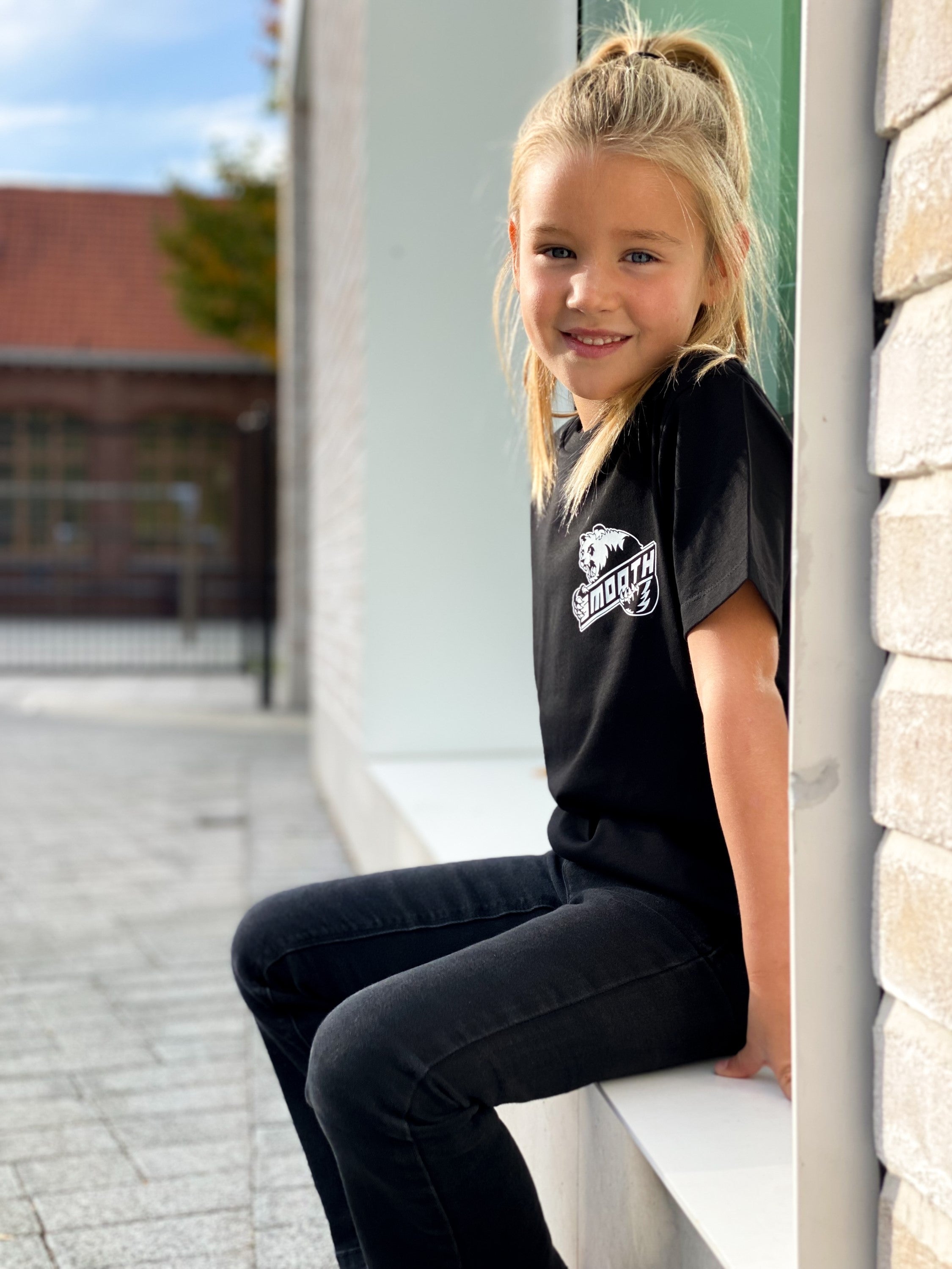 Black Kids T / Bad Panda White Front+Back Girls