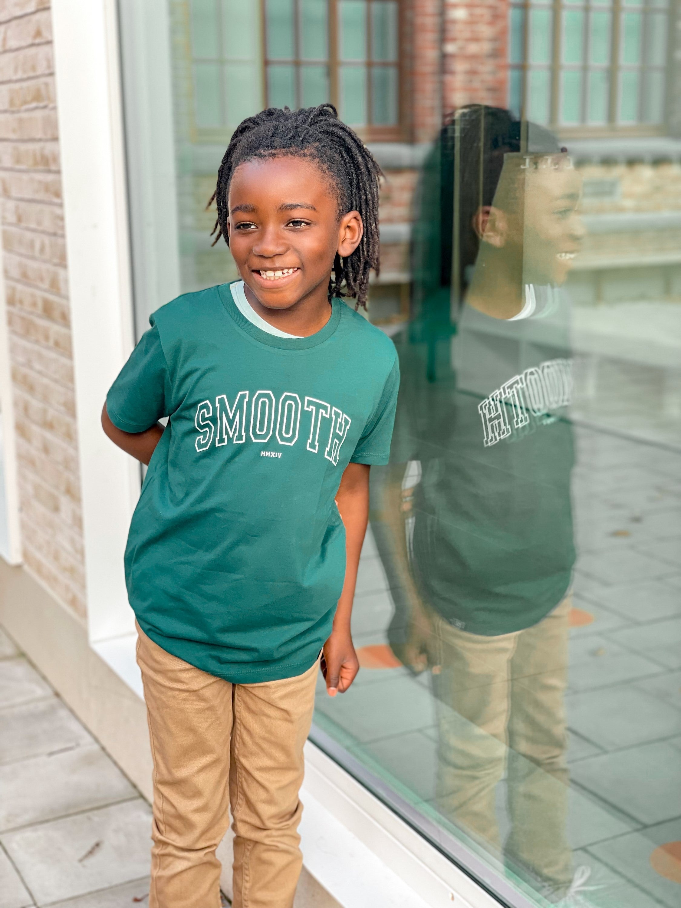 Bottle Green Kids T / College White Boys
