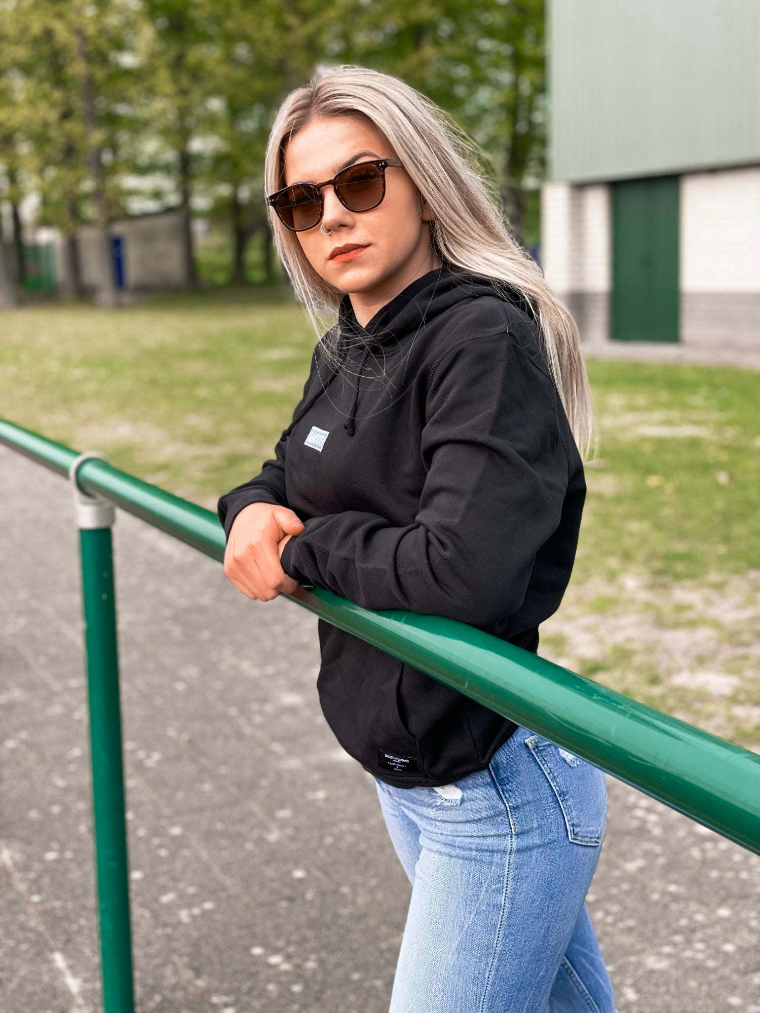 Black Hoodie / Sky Blue Box Women