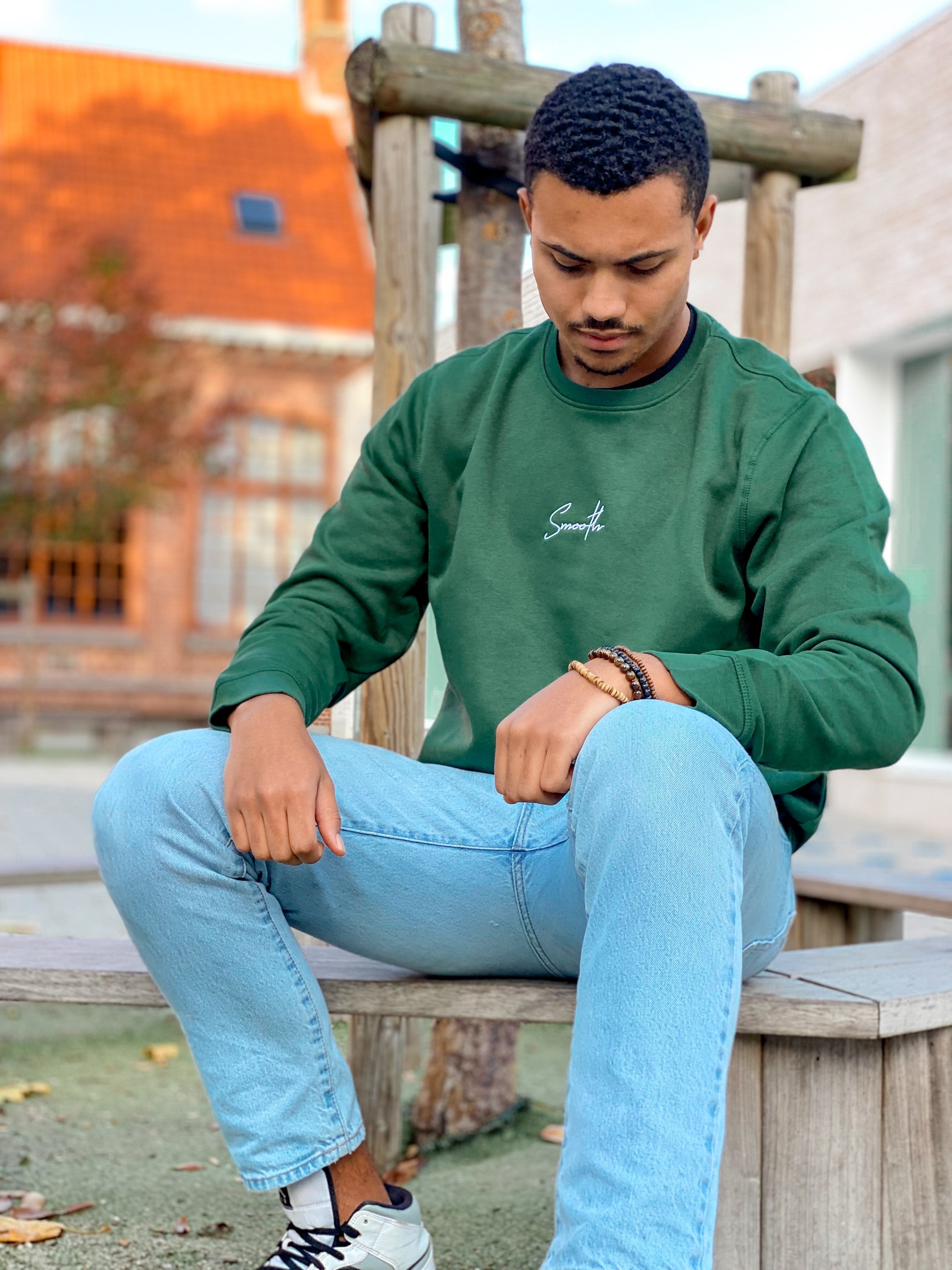 Bottle Green Crew / Signature White Men