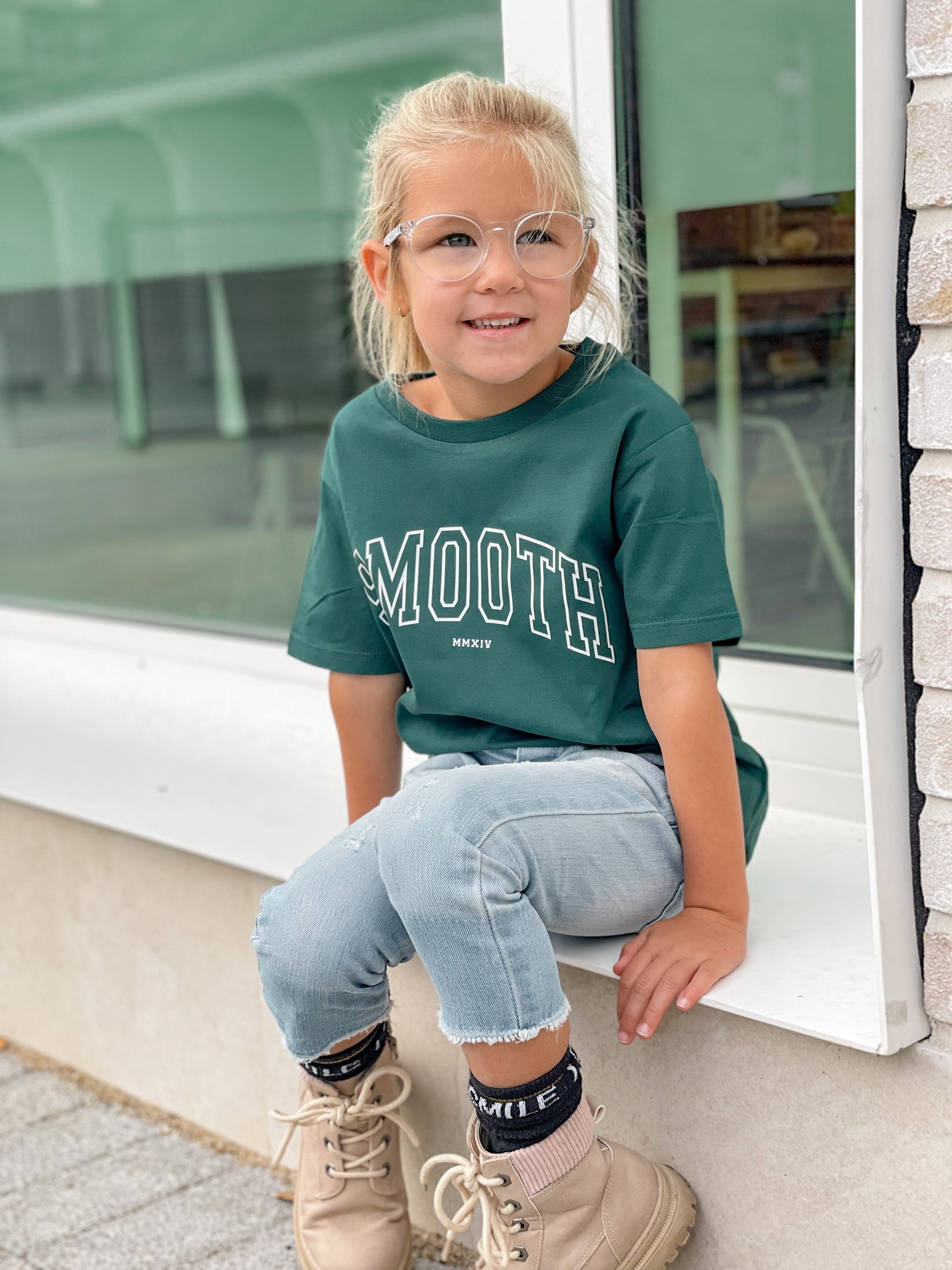 Bottle Green Kids T / College White Girls