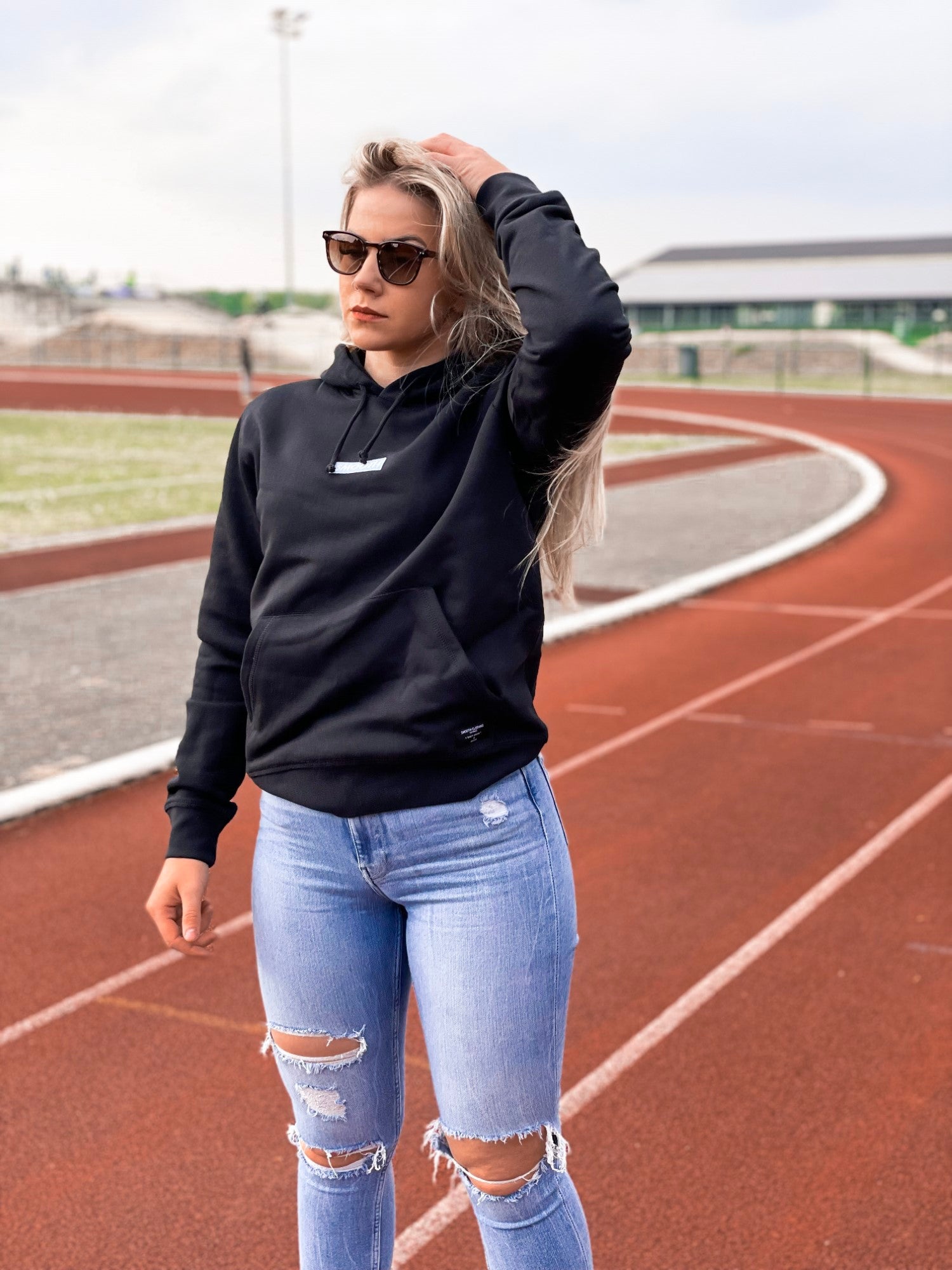 Black Hoodie / Sky Blue Box Women