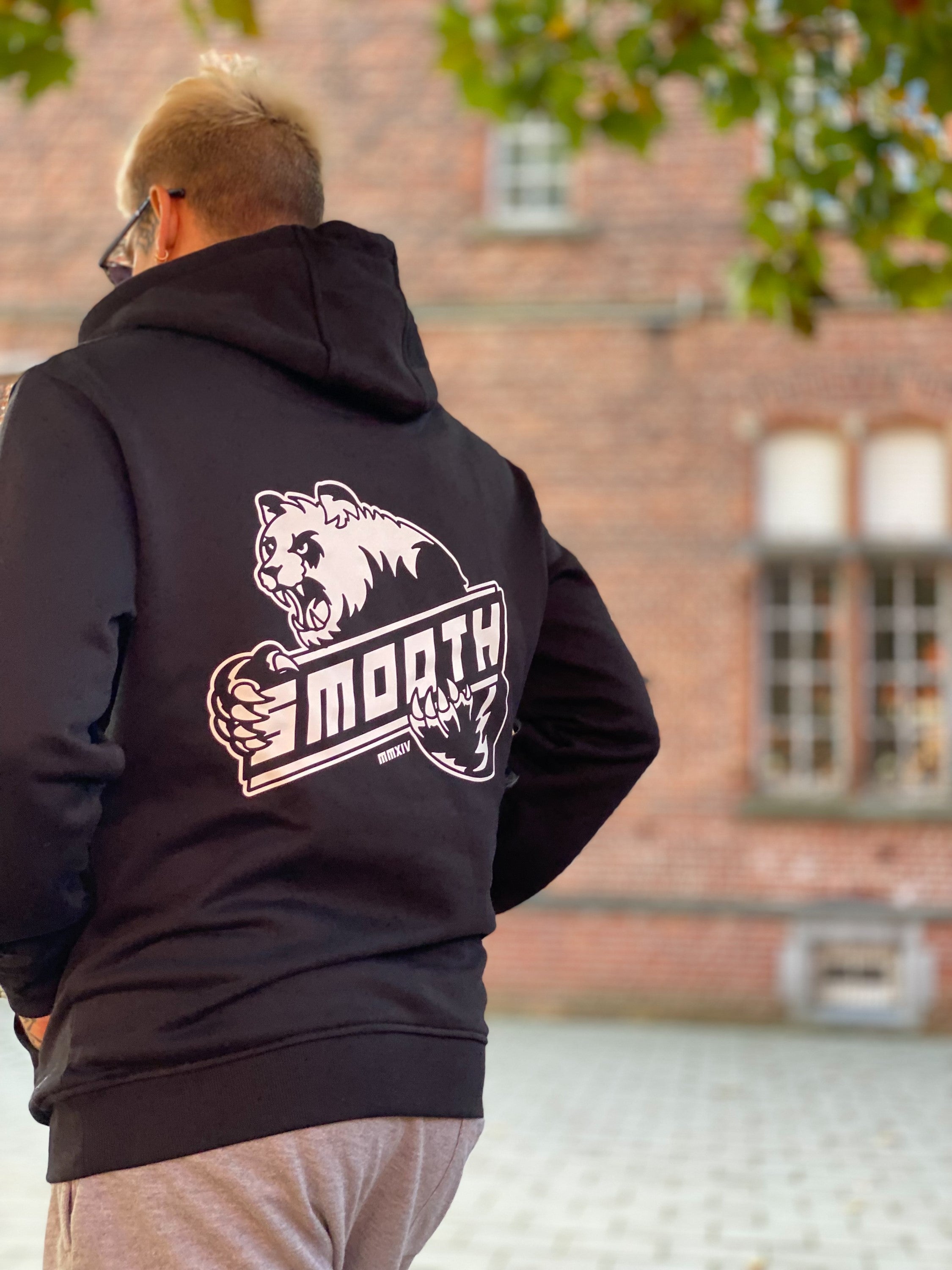 Black Hoodie / Bad Panda White Front+Back Men