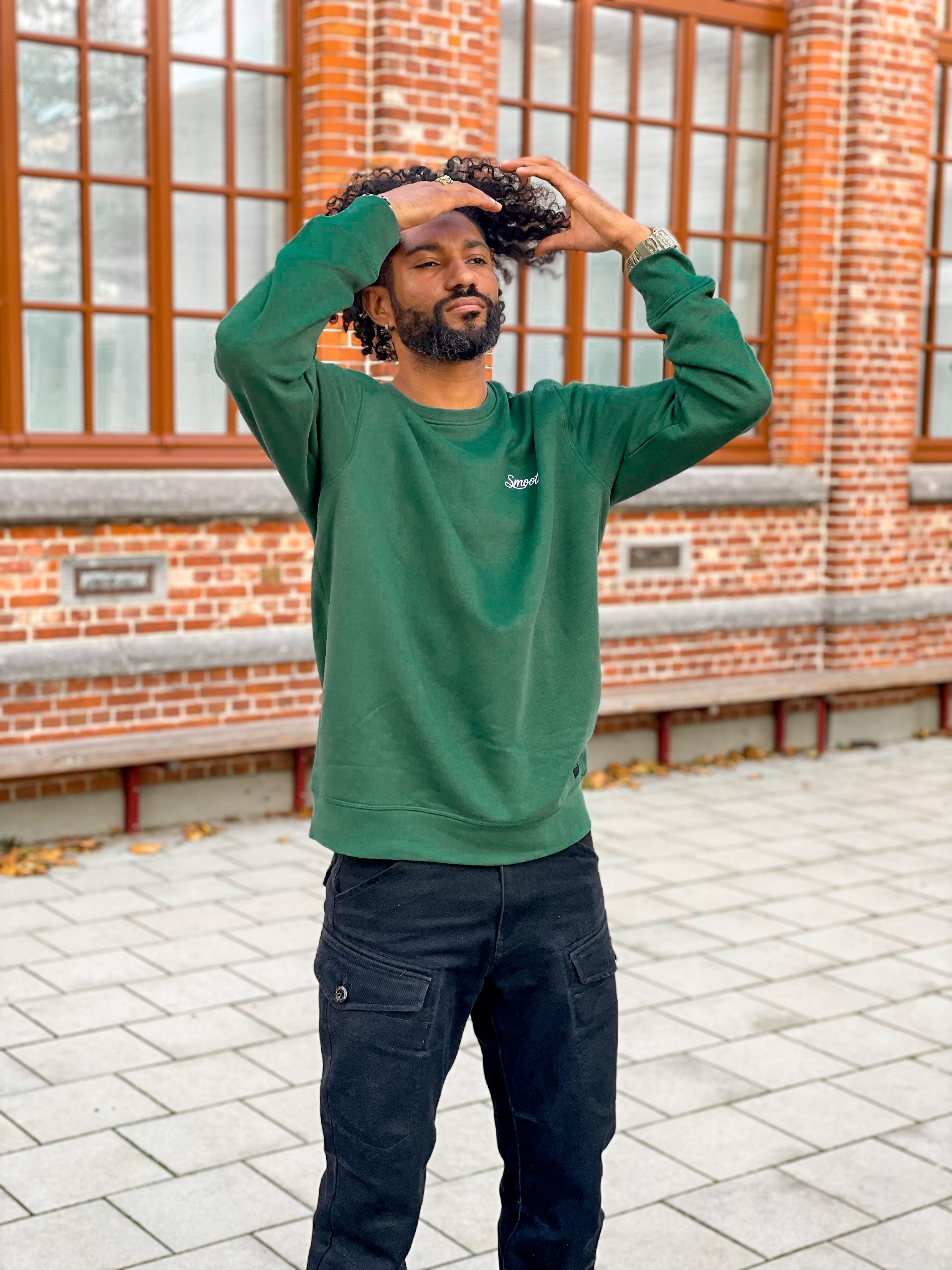 Bottle Green Crew / Originals Minimal White Men