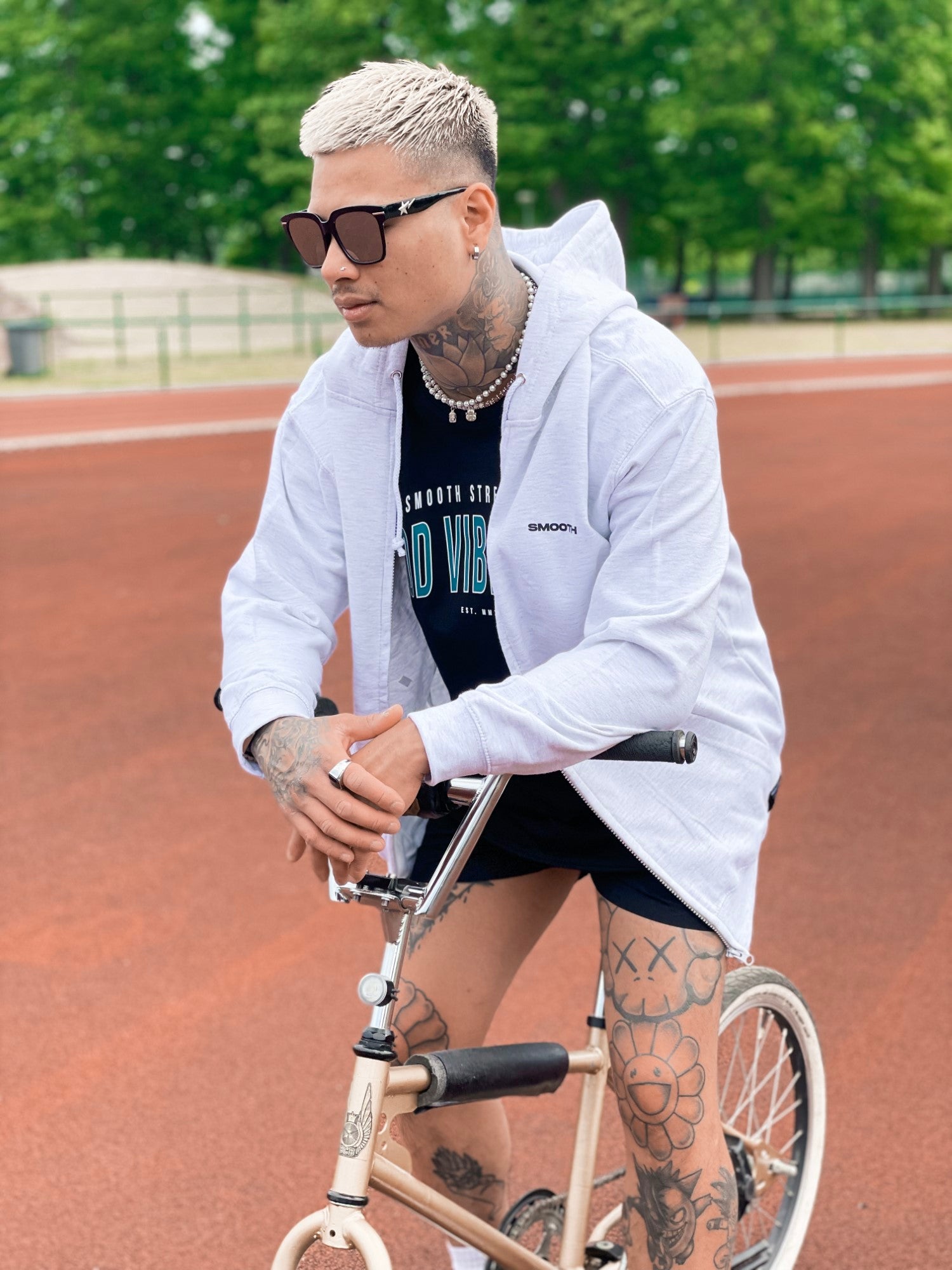 Ash Zip Hoodie / Warp Black Men