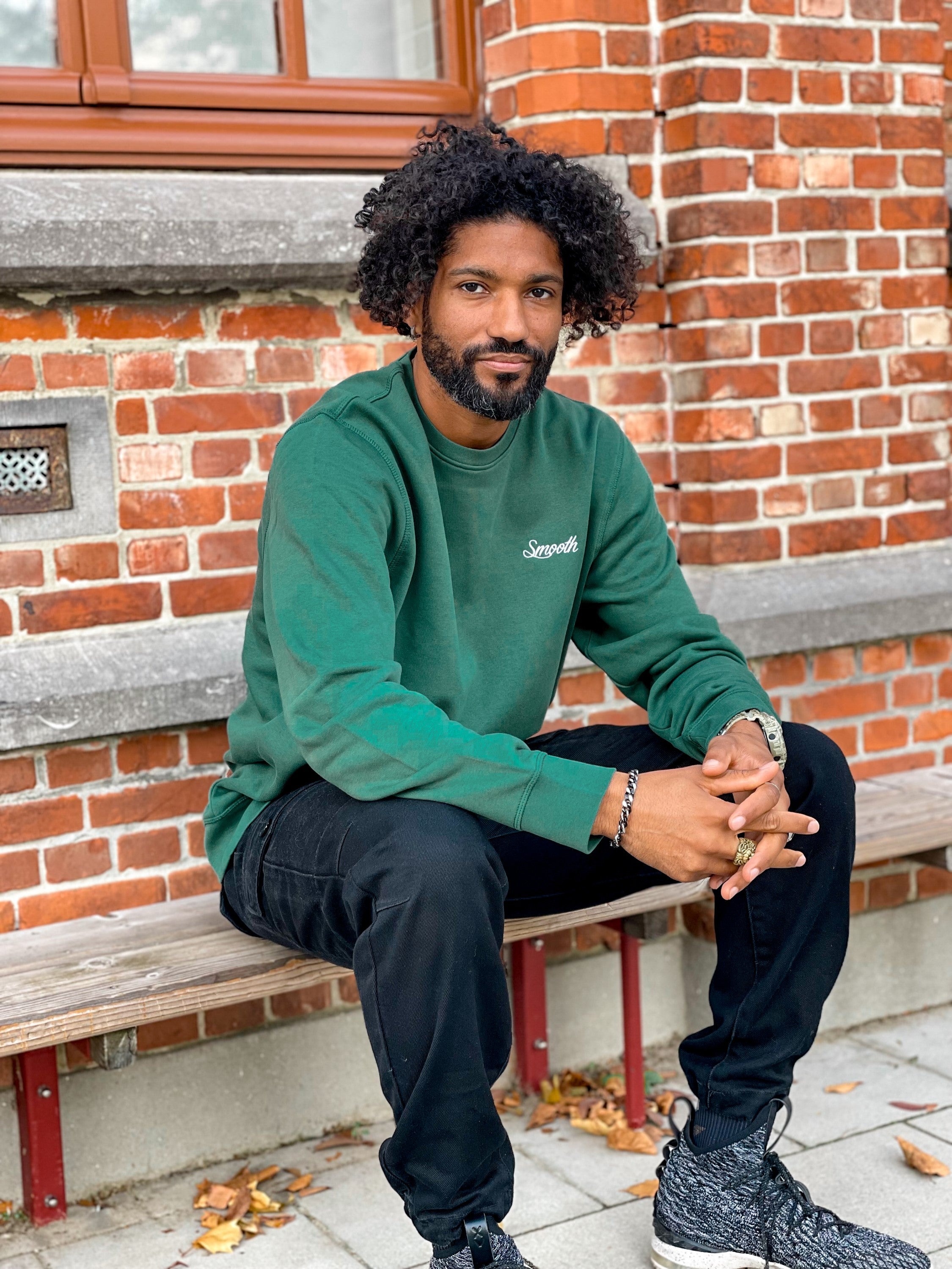 Bottle Green Crew / Originals Minimal White Men