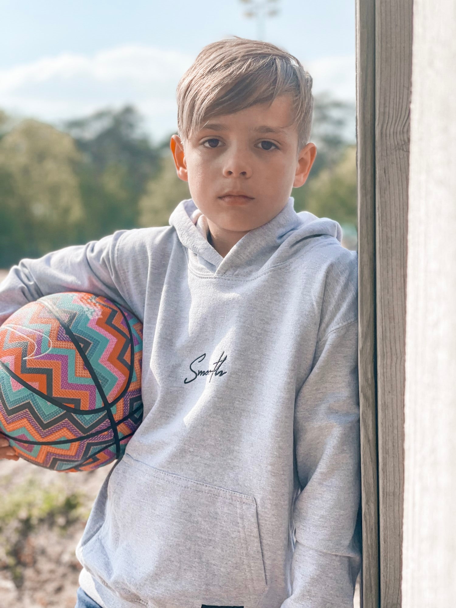 Grey Kids Hoodie / Signature Black Boys
