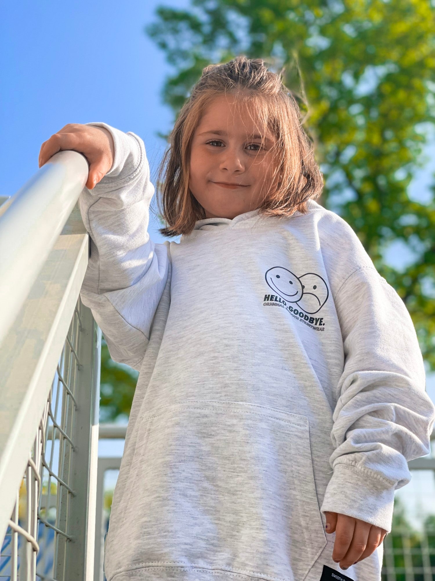 Ash Kids Hoodie / Smiles Black Front+Back Girls