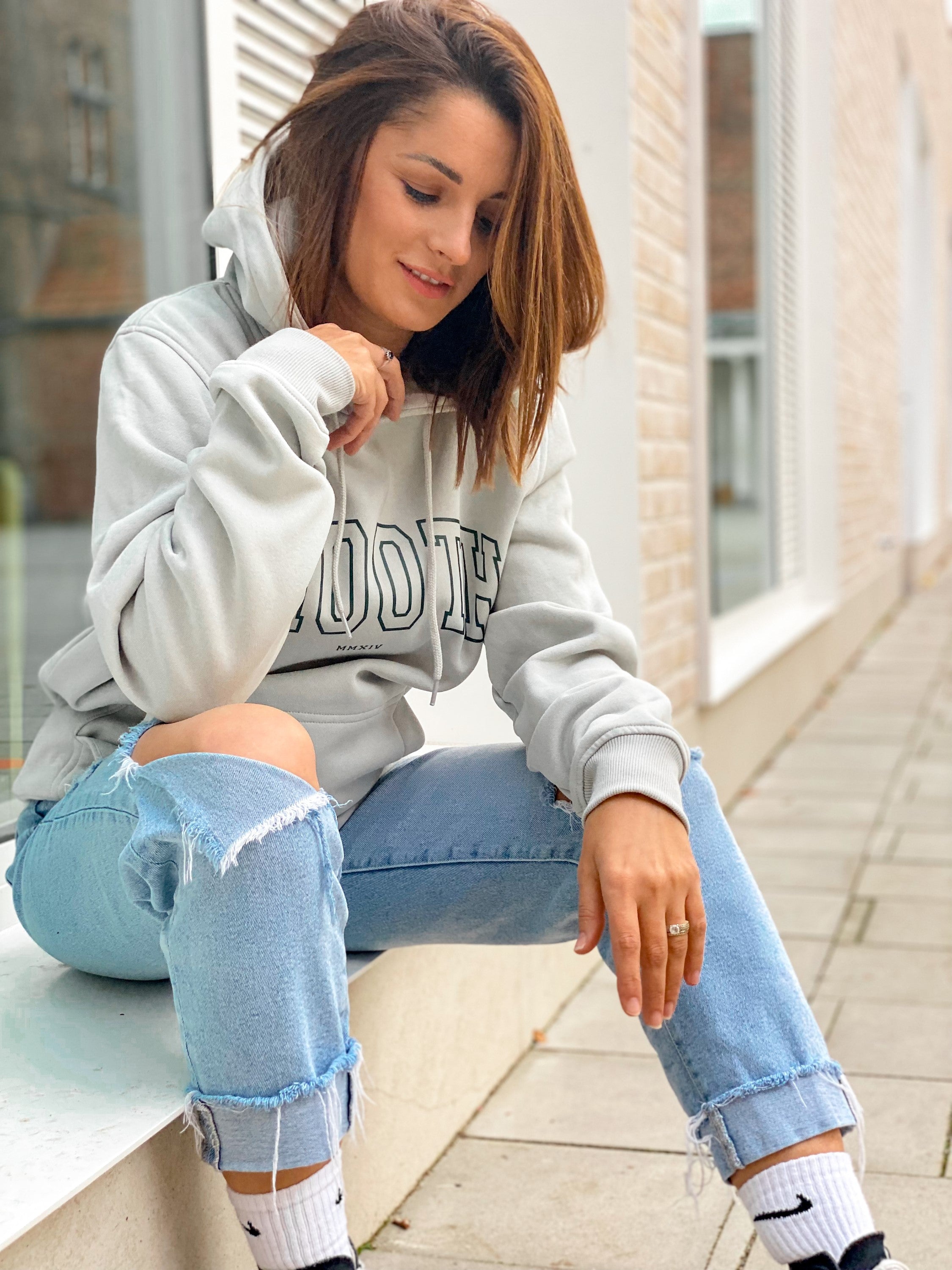 Soft Concrete Hoodie / College Emerald Women