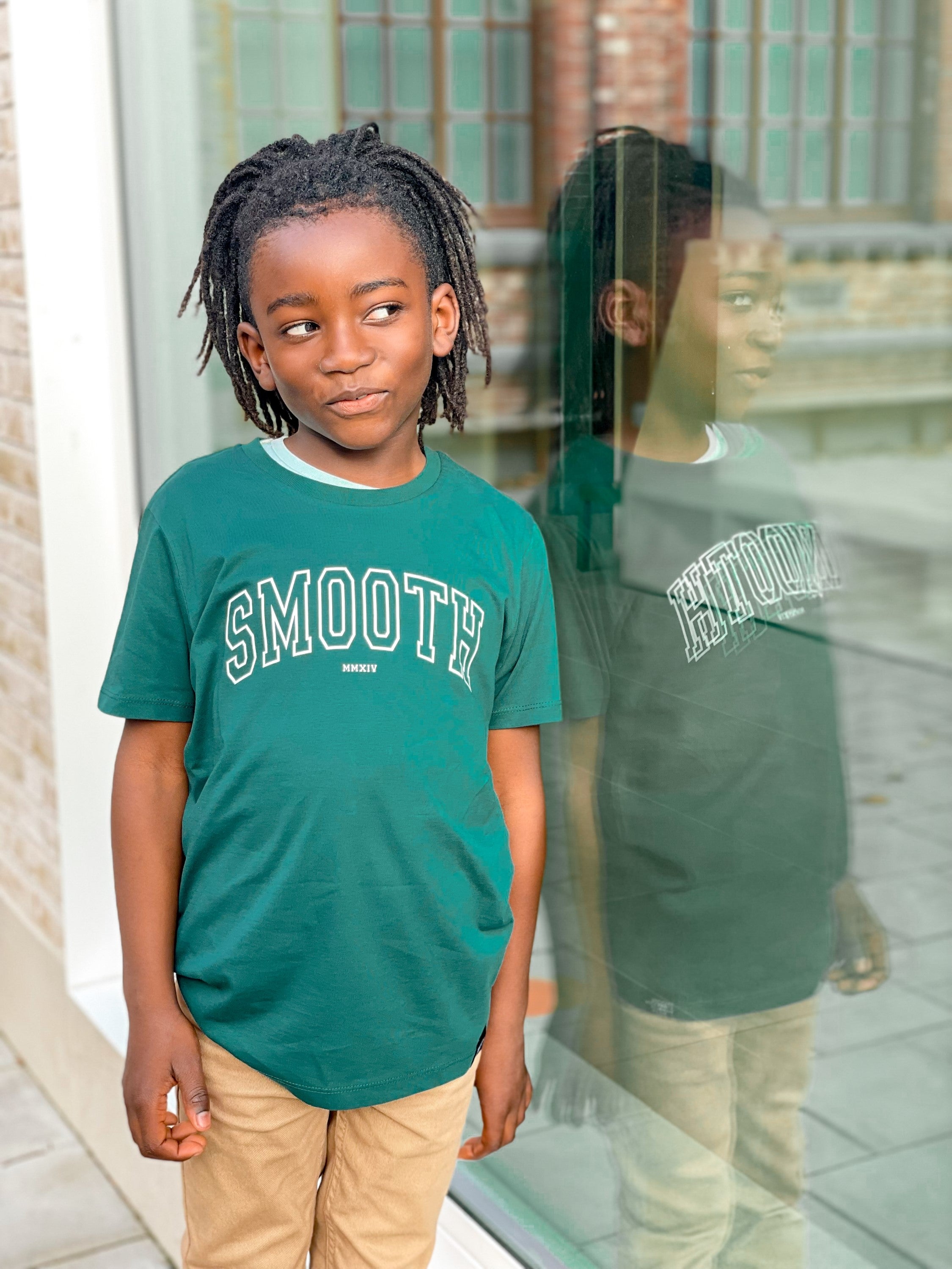 Bottle Green Kids T / College White Boys