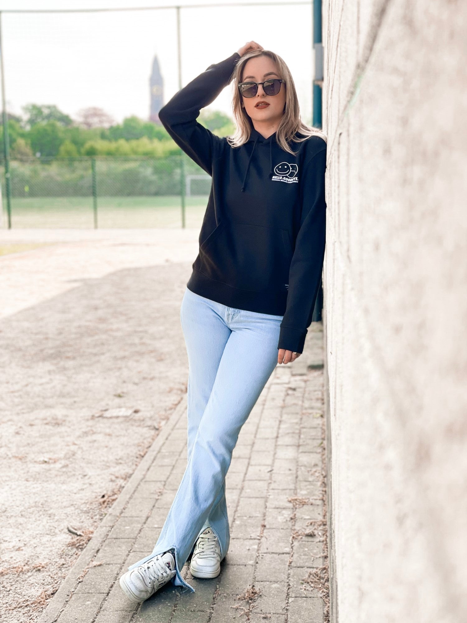 Black Hoodie / Smiles White Front Women