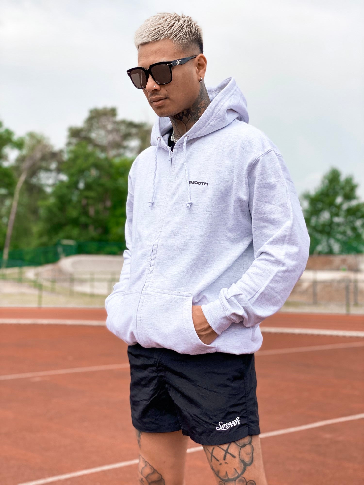 Ash Zip Hoodie / Warp Black Men