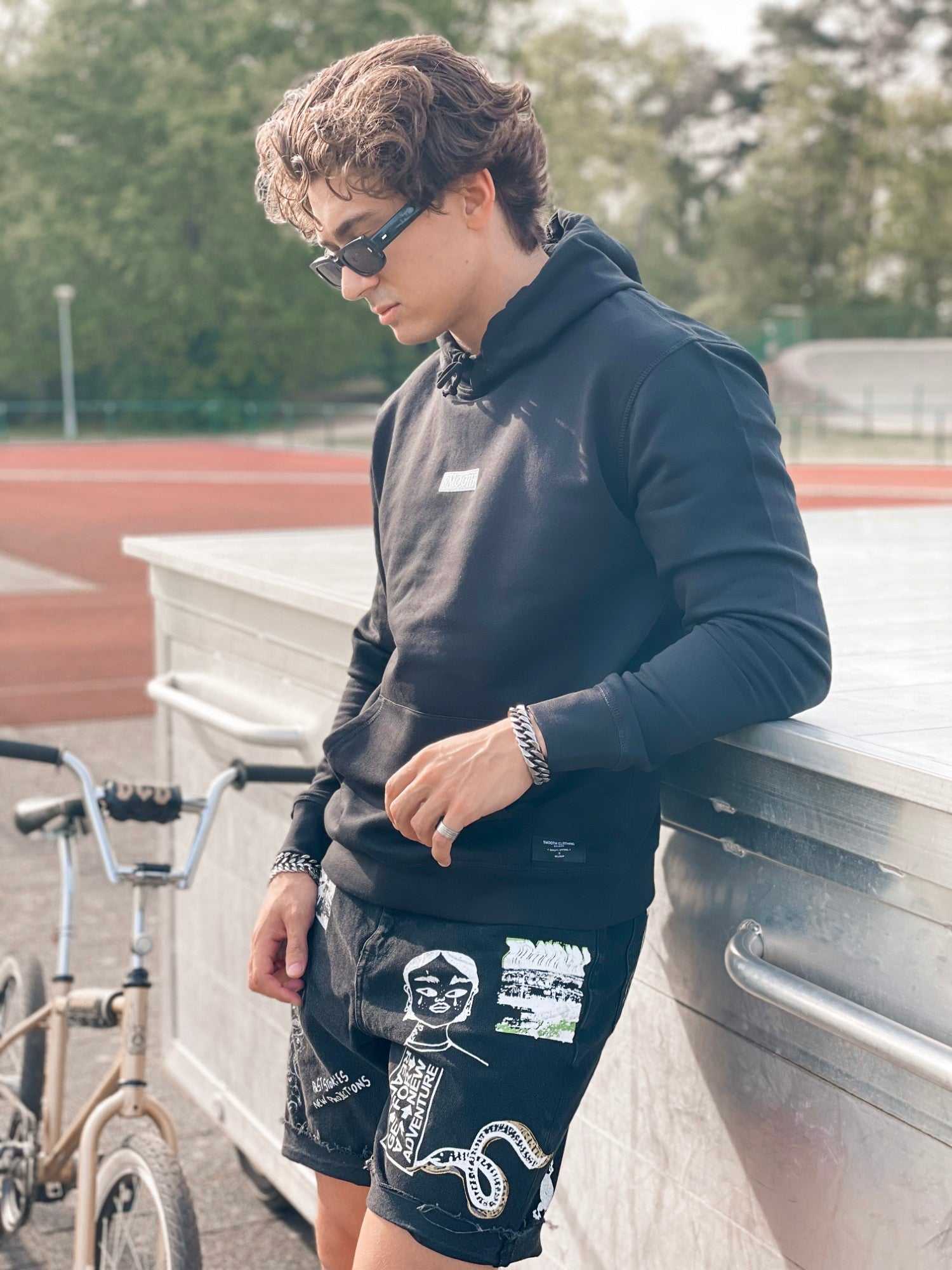 Black Hoodie / Sky Blue Box Men