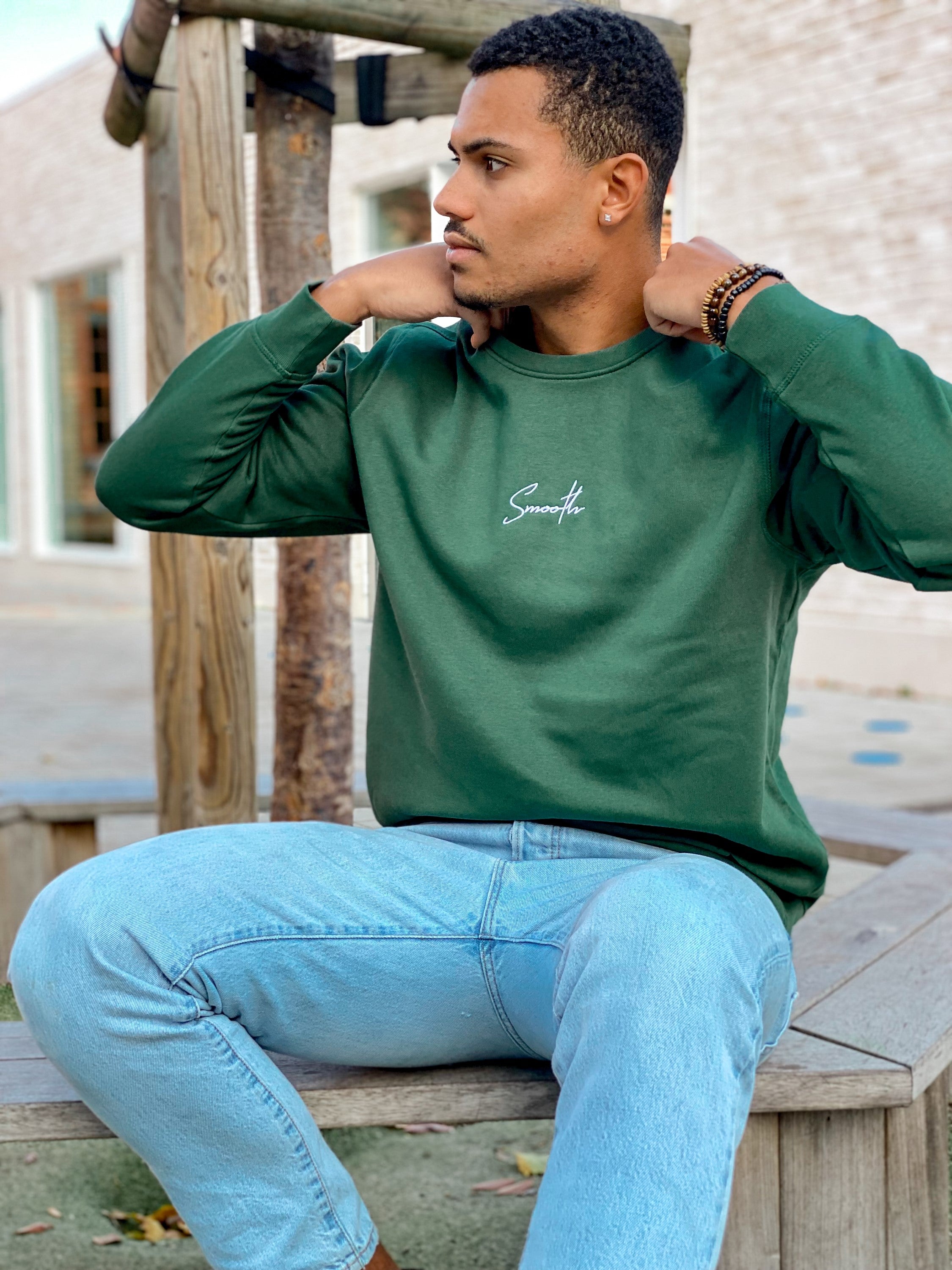 Bottle Green Crew / Signature White Men