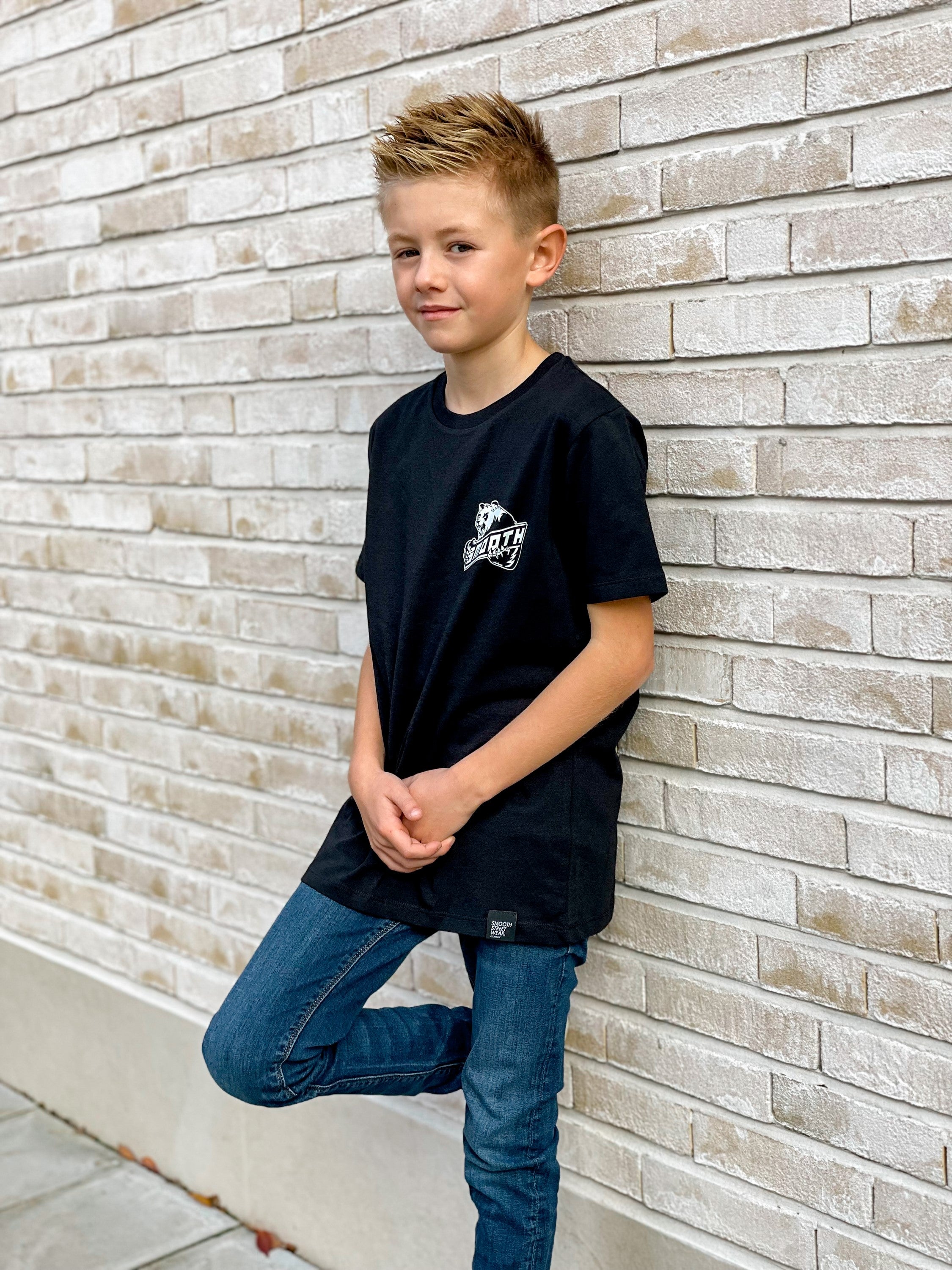 Black Kids T / Bad Panda White Front+Back Boys
