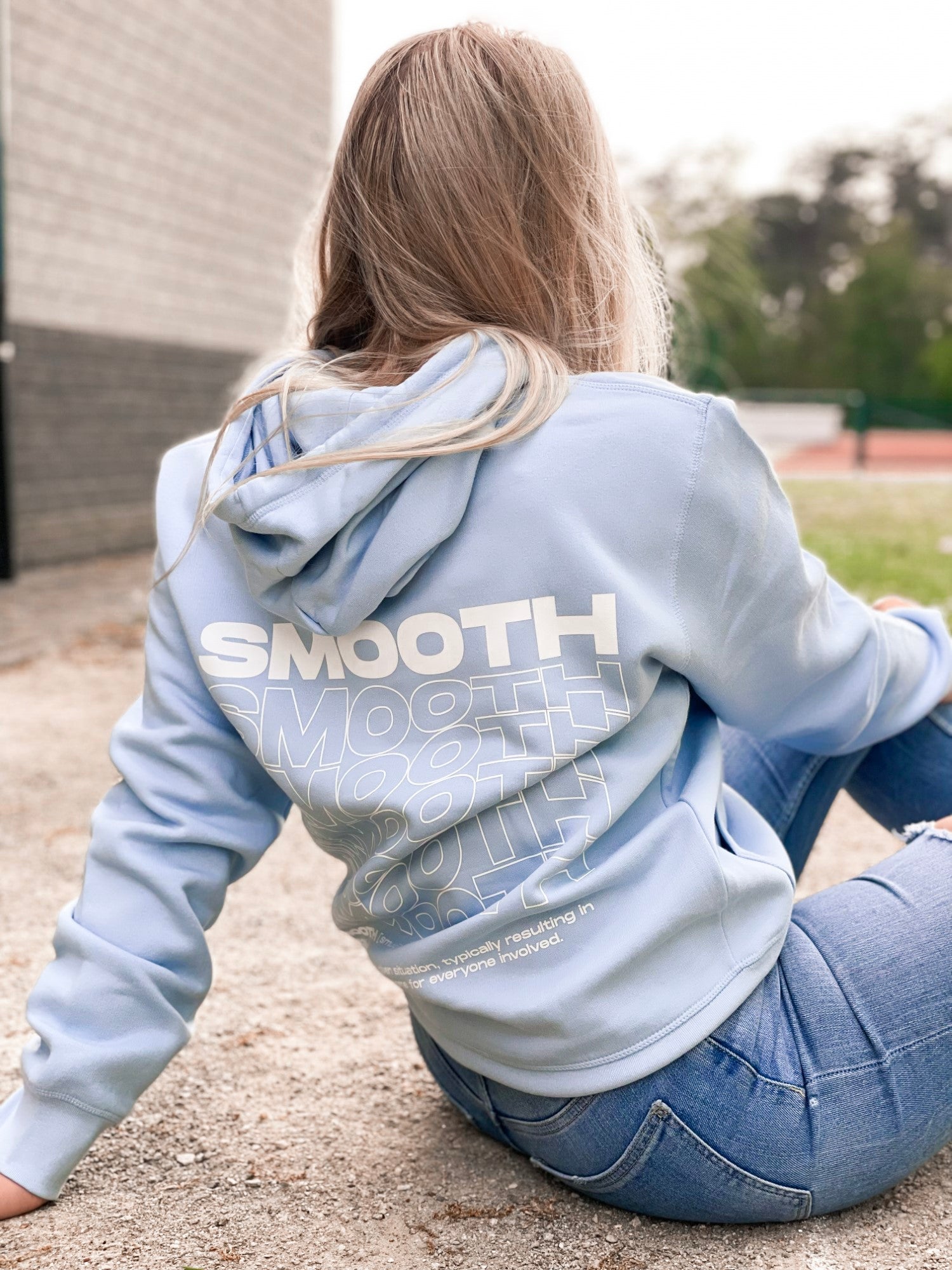 Sky Blue Hoodie / Warp White Women