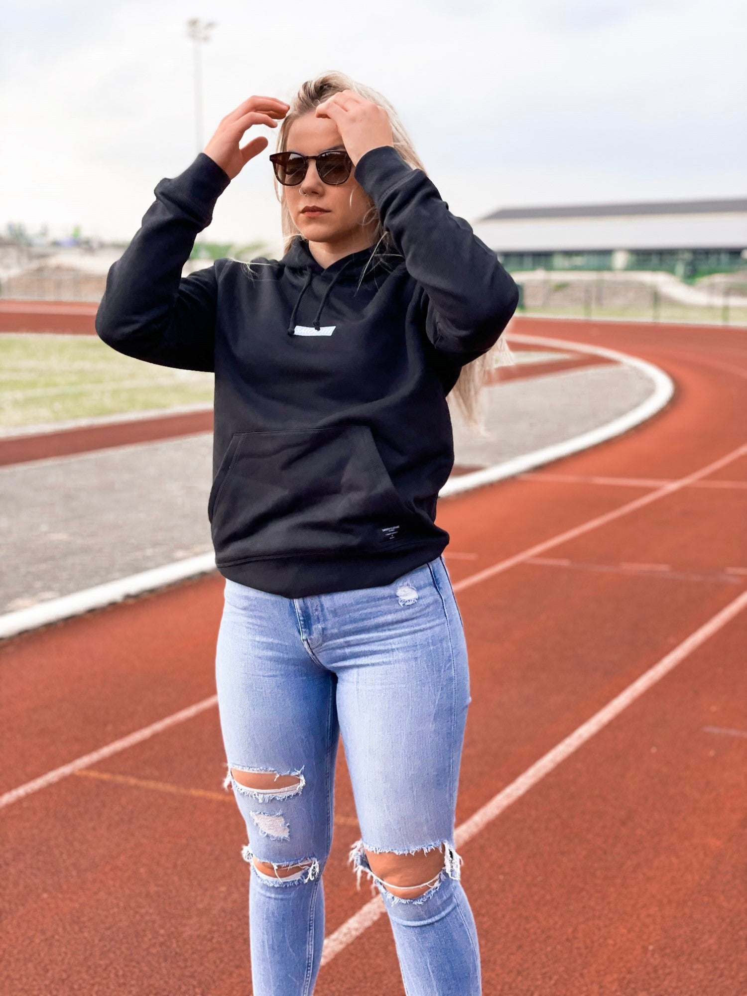 Black Hoodie / Sky Blue Box Women