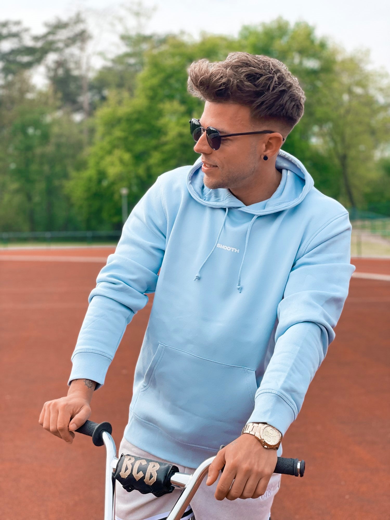 Sky Blue Hoodie / Warp White Men