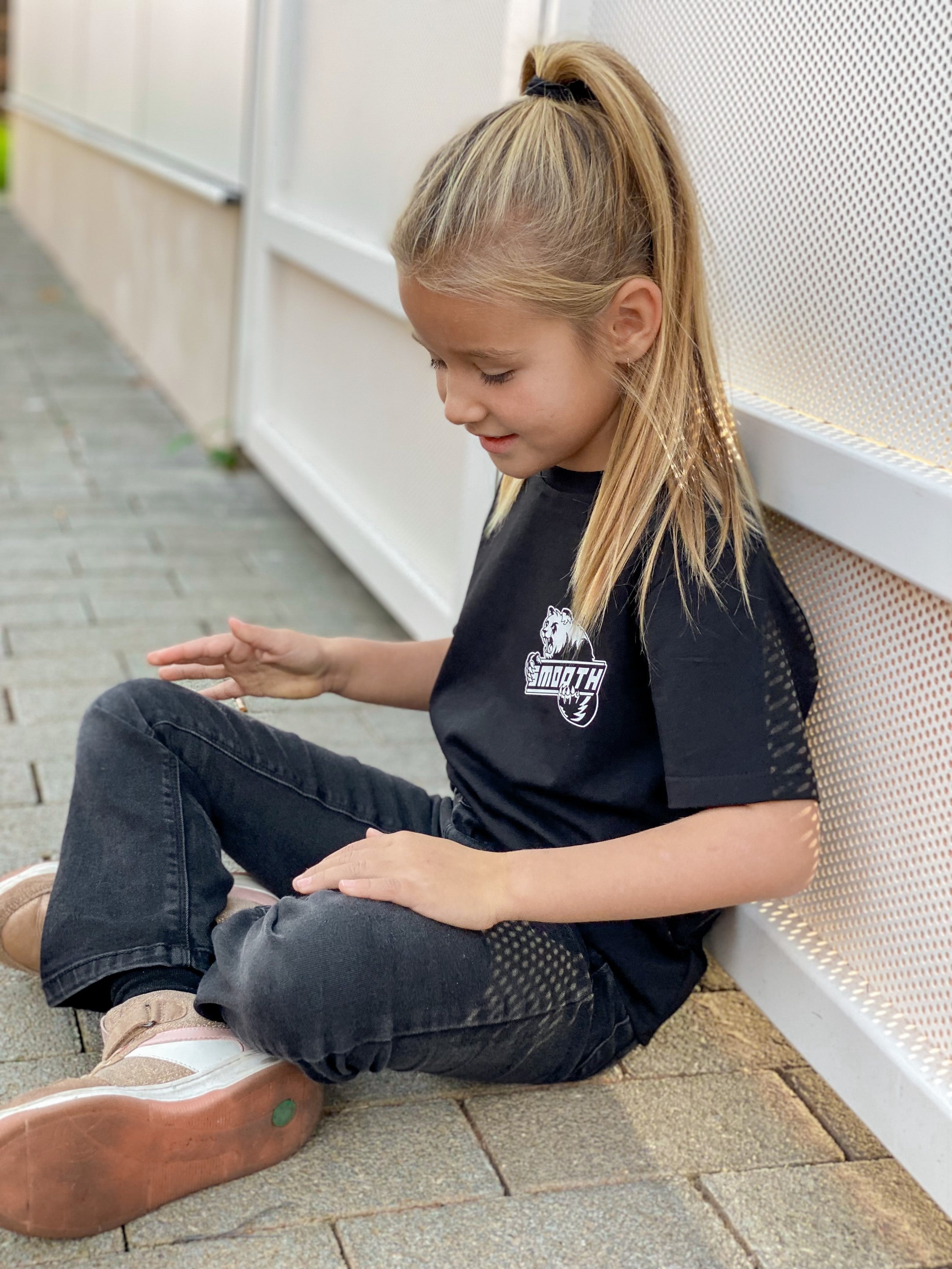 Black Kids T / Bad Panda White Front+Back Girls