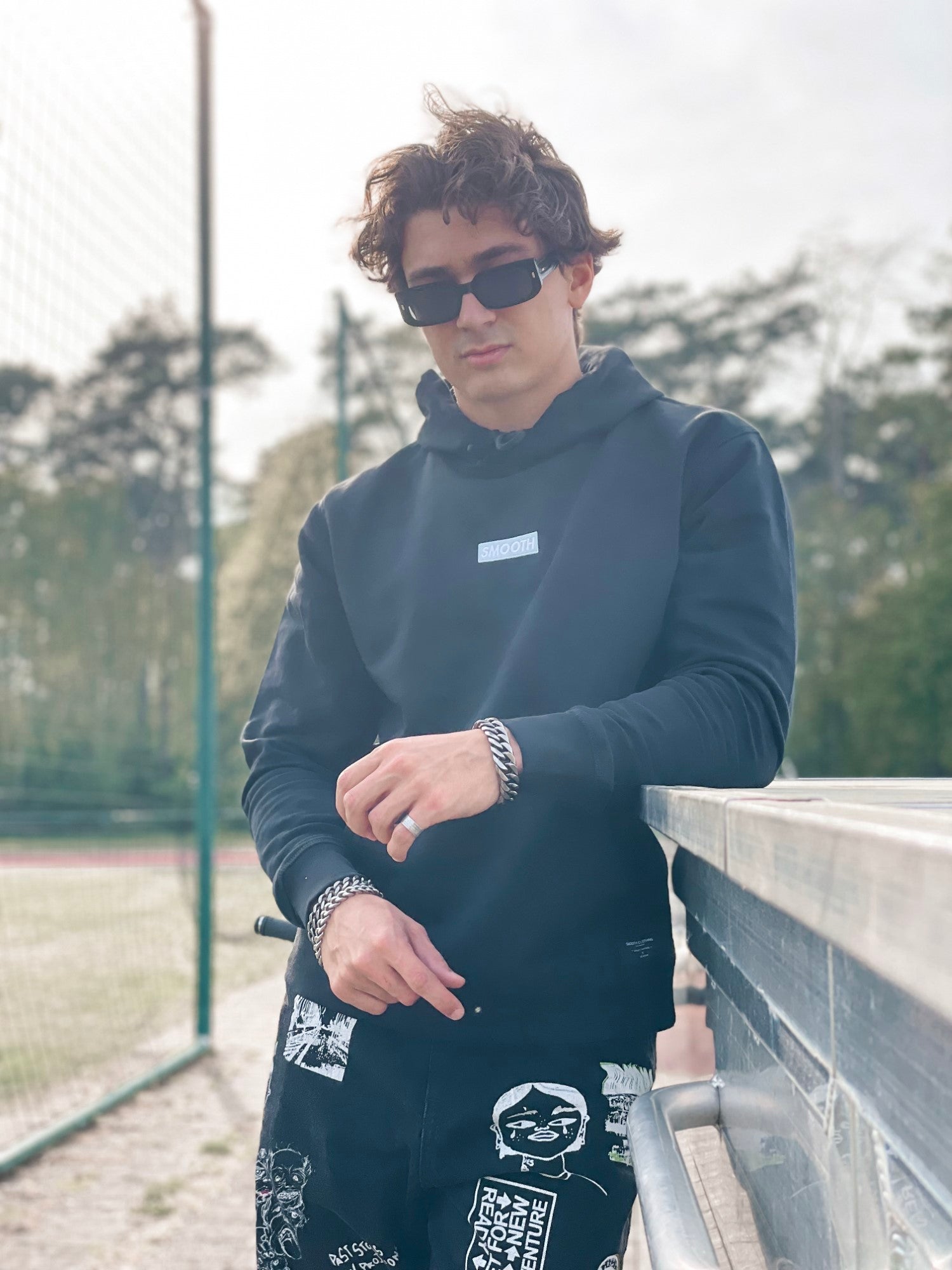 Black Hoodie / Sky Blue Box Men