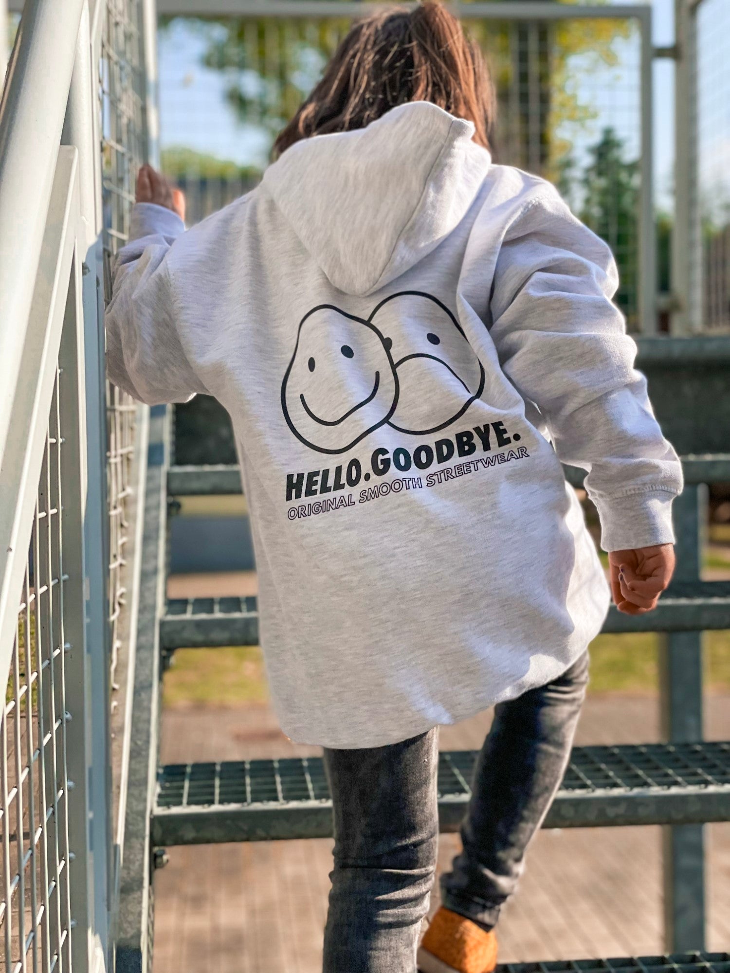 Ash Kids Hoodie / Smiles Black Front+Back Girls