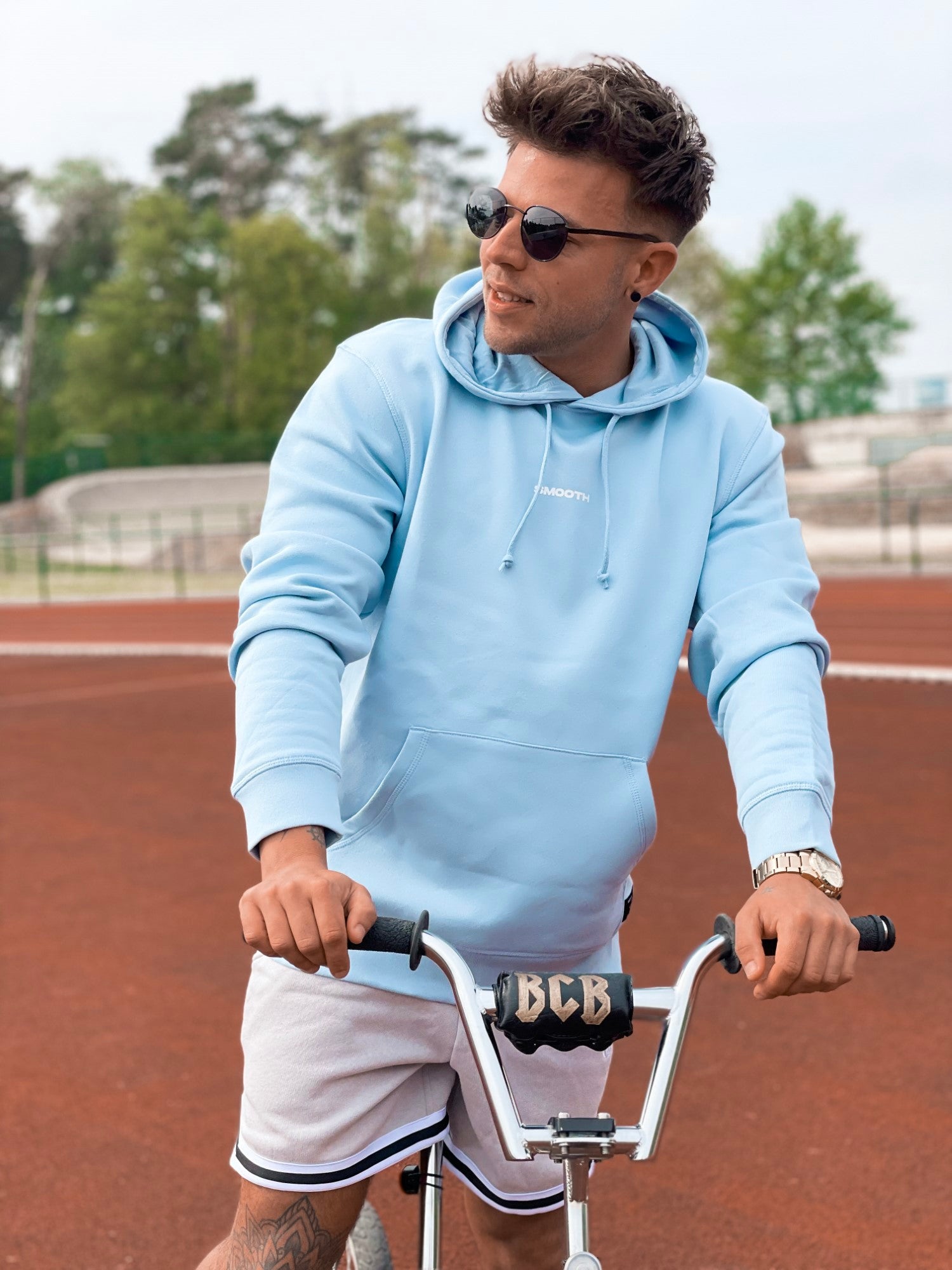 Sky Blue Hoodie / Warp White Men