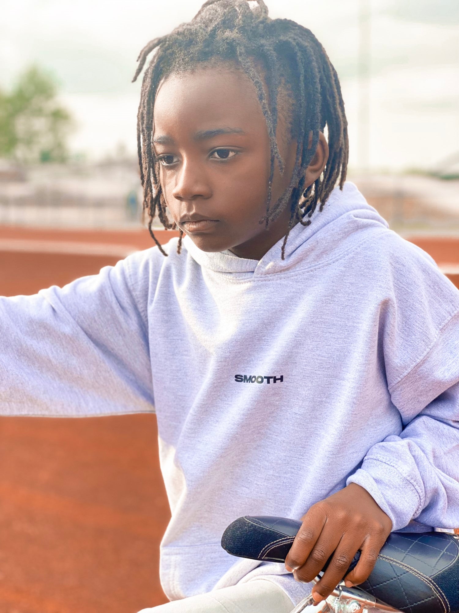 Grey Kids Hoodie / Warp Black Boys