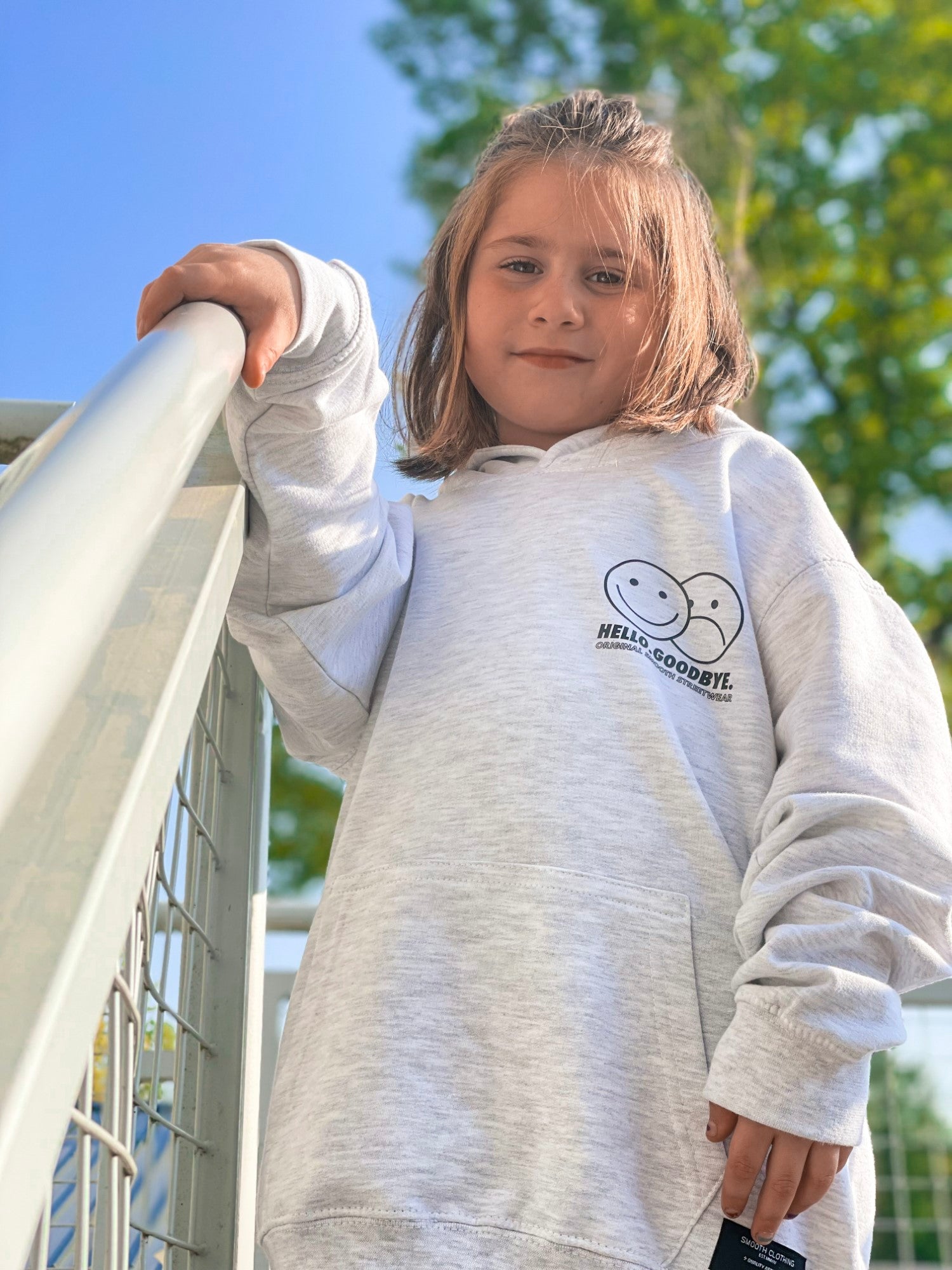 Ash Kids Hoodie / Smiles Black Front+Back Girls