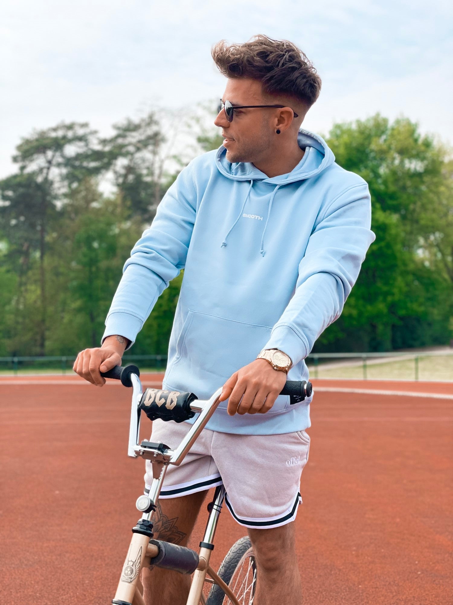 Sky Blue Hoodie / Warp White Men