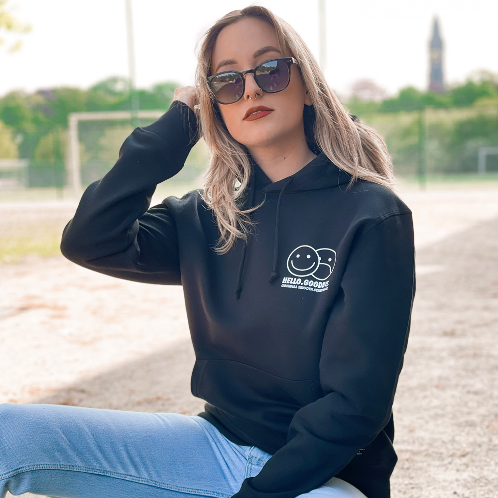 Black Hoodie / Smiles White Front Women