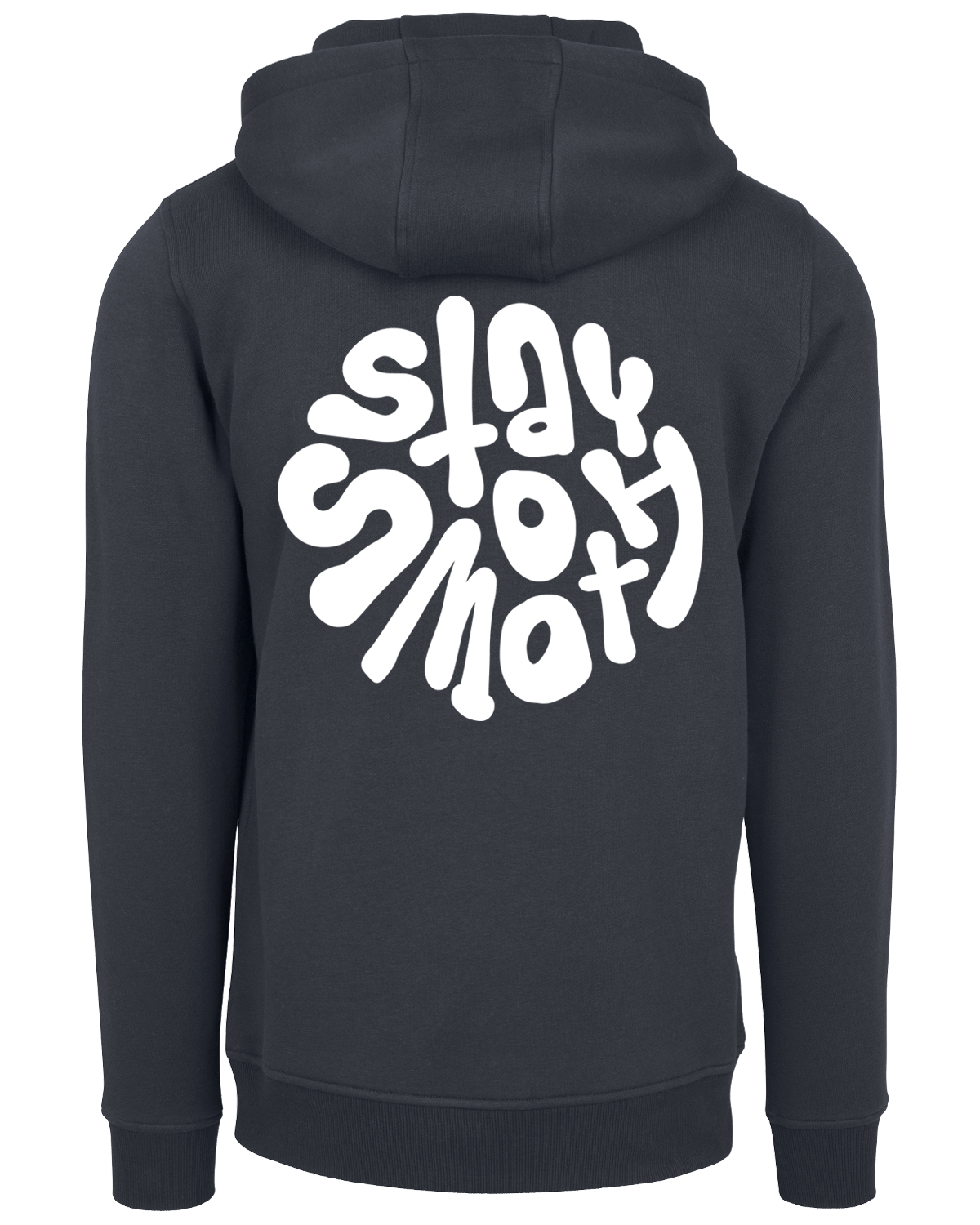 Ink Blue Hoodie / Stay Smooth White Front+Back Men