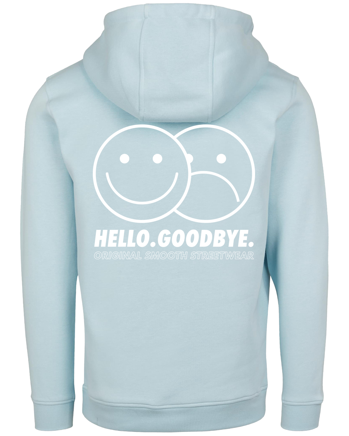 Sky Blue Hoodie / Smiles White Front+Back Men