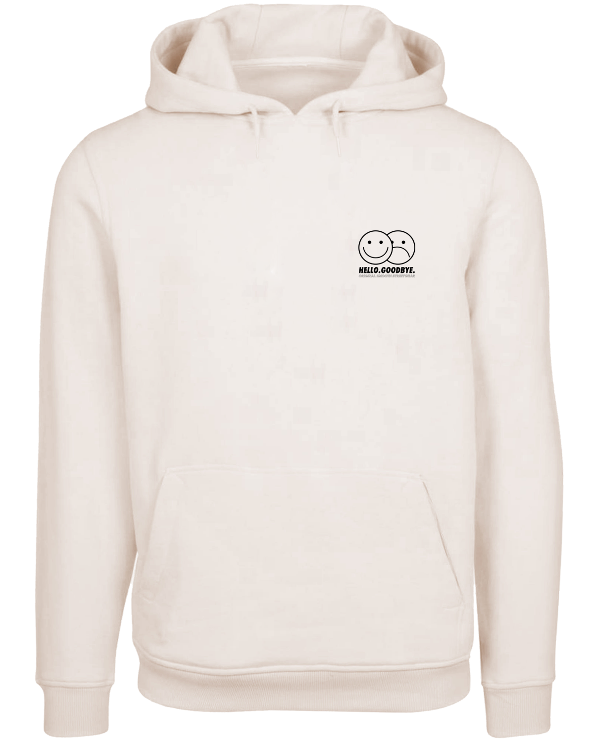 Vintage White Hoodie / Smiles Black Front Women