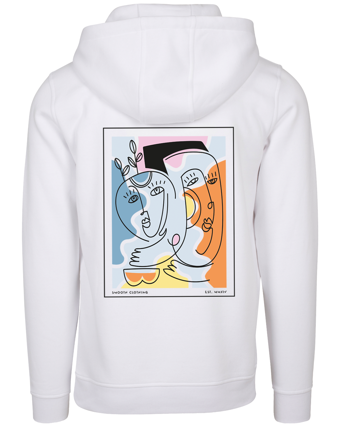 White Hoodie / Art Front+Back Men