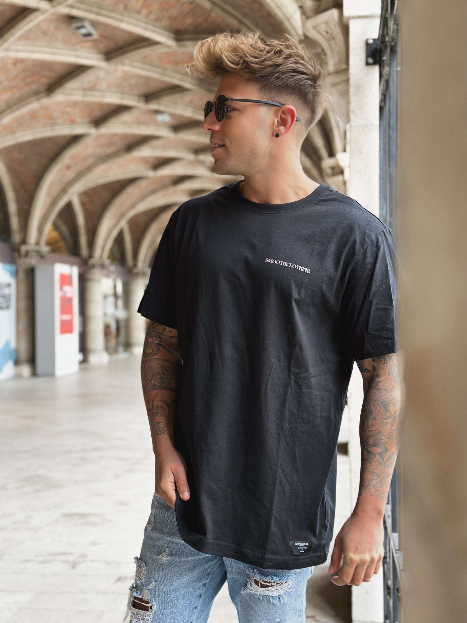 Black T / Smooth Clothing Terra Front+Back Men