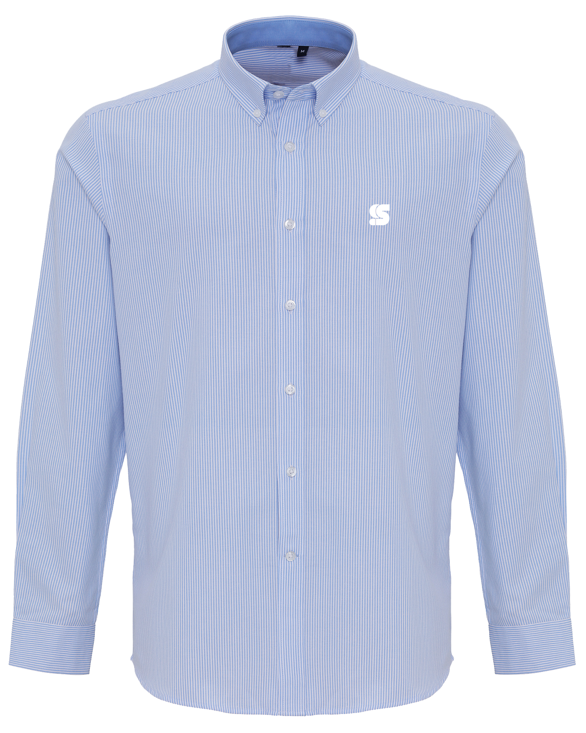 Blue Striped Shirt / S Logo White Embroidered Men