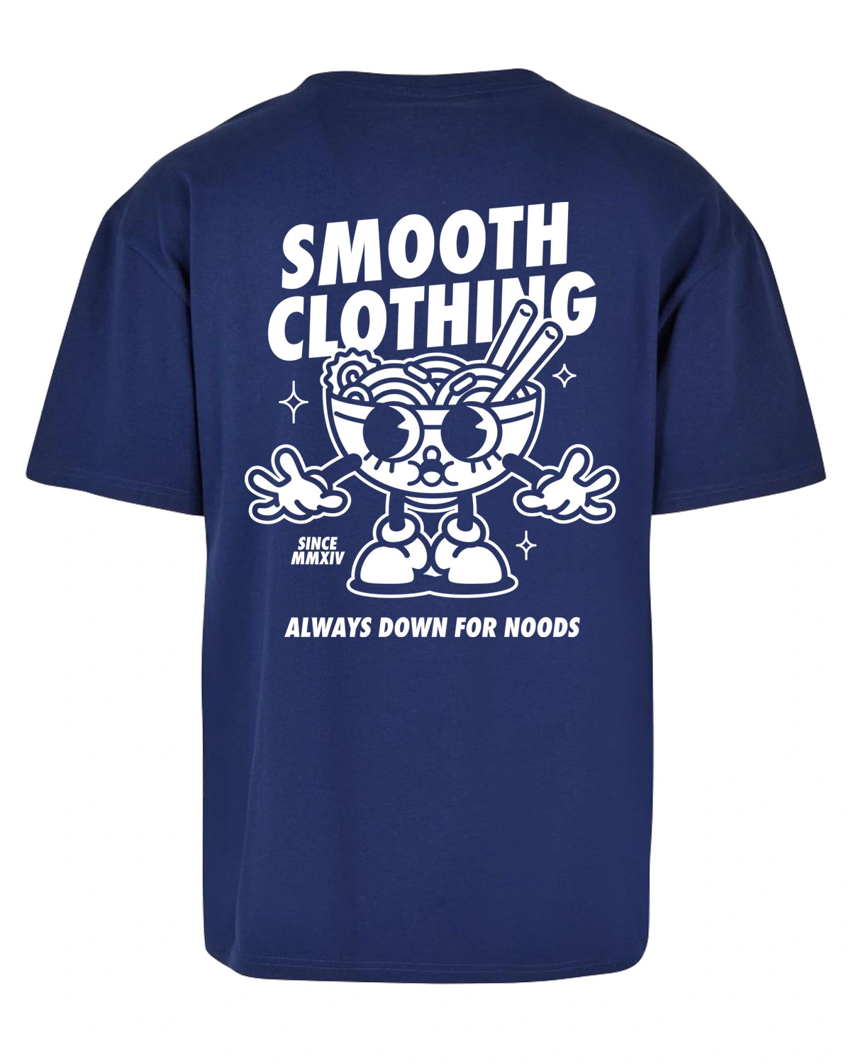 Dark Blue Heavy T / Noods White Front+Back Men