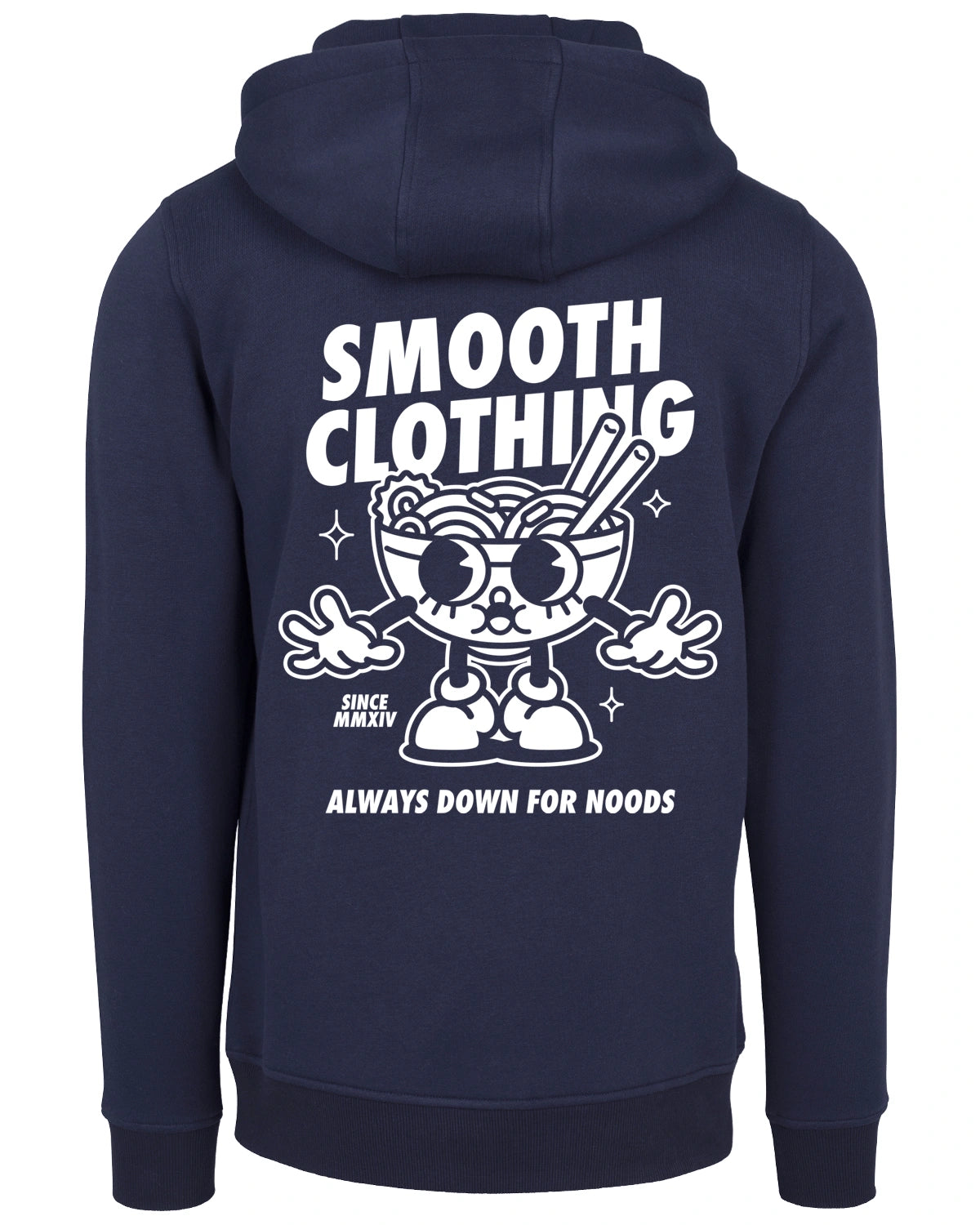 Dark Blue Hoodie / Noods White Font+Back Men