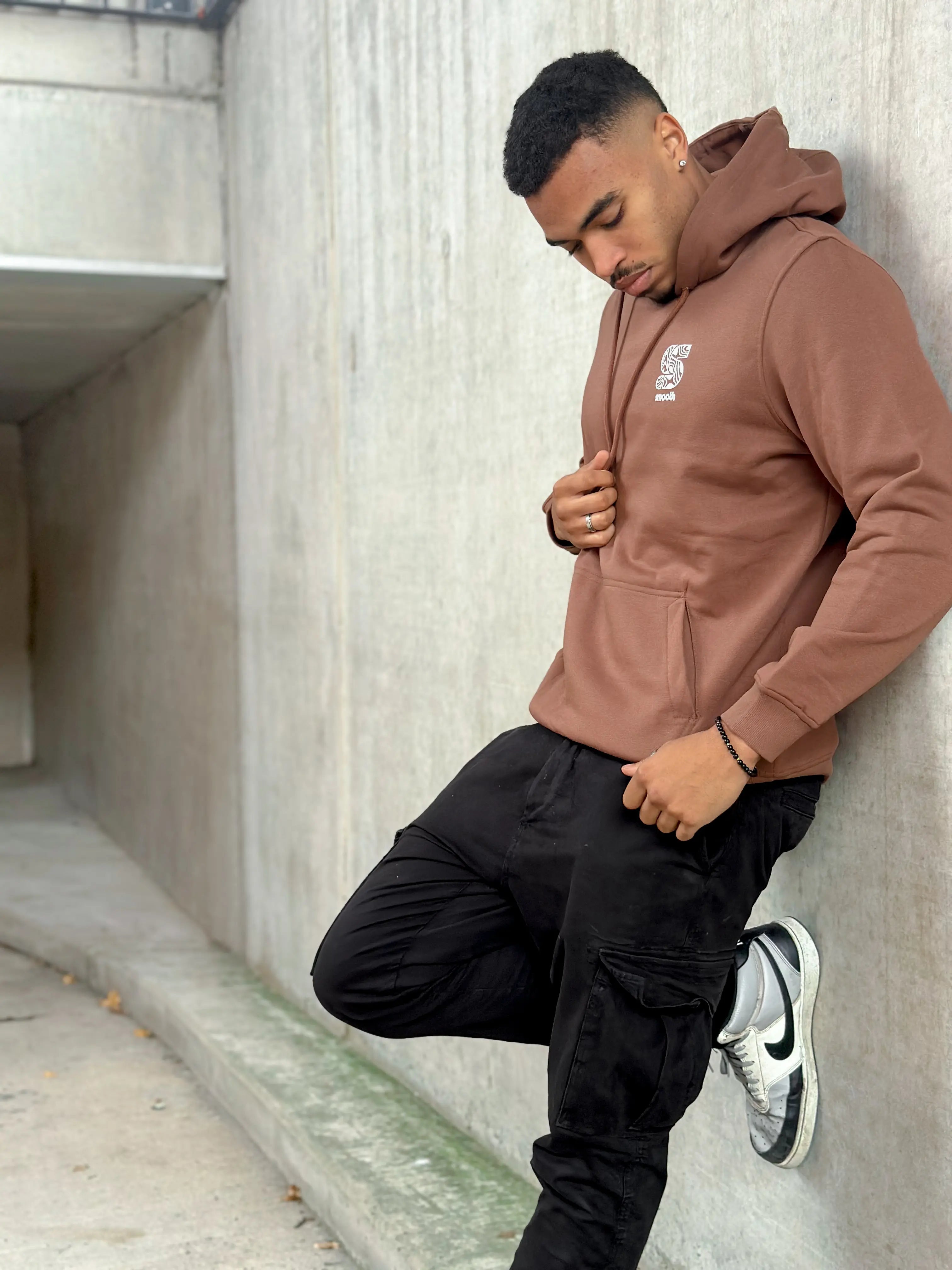 Copper Hoodie / S Pattern White Front Men