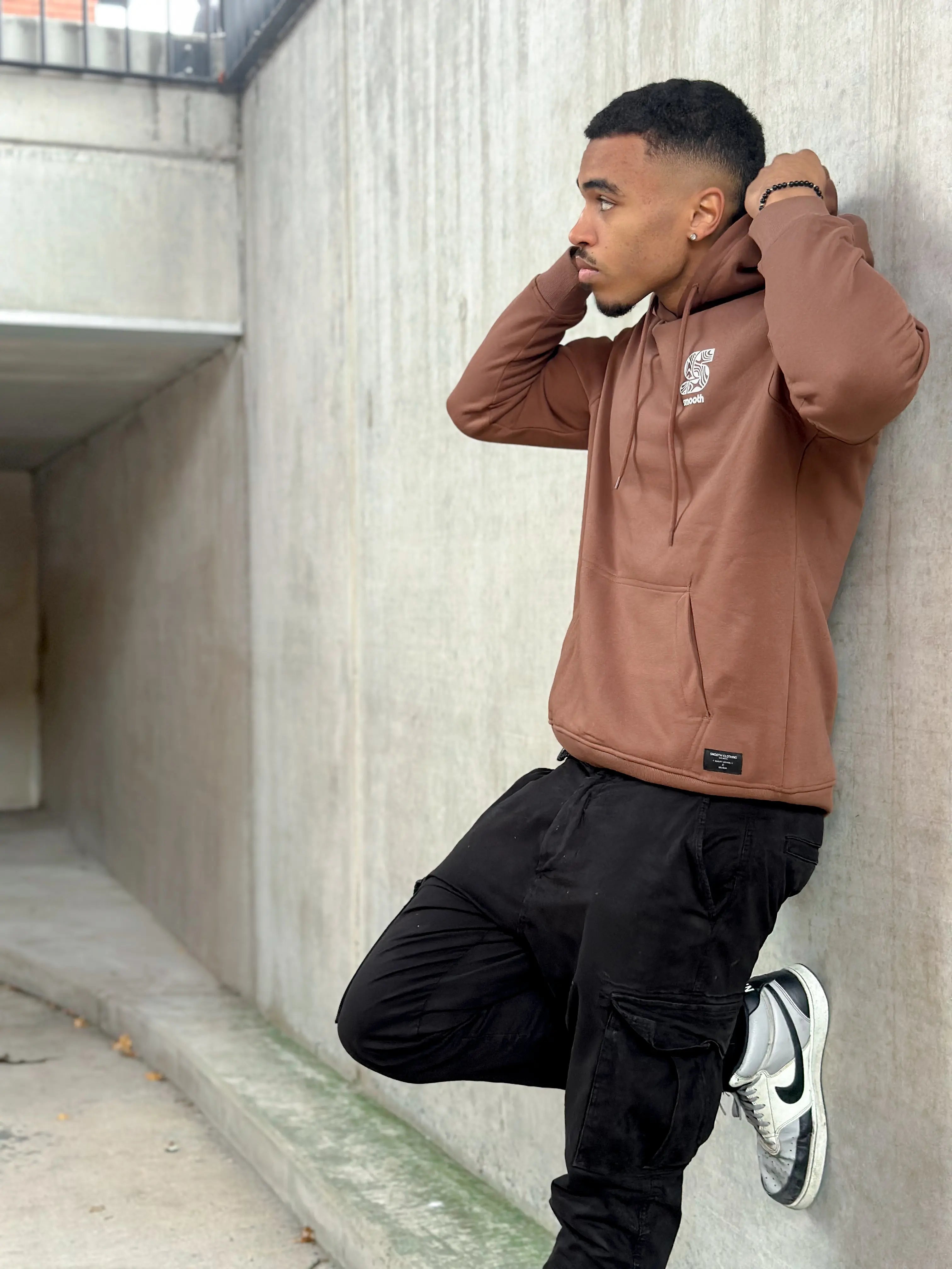 Copper Hoodie / S Pattern White Front Men