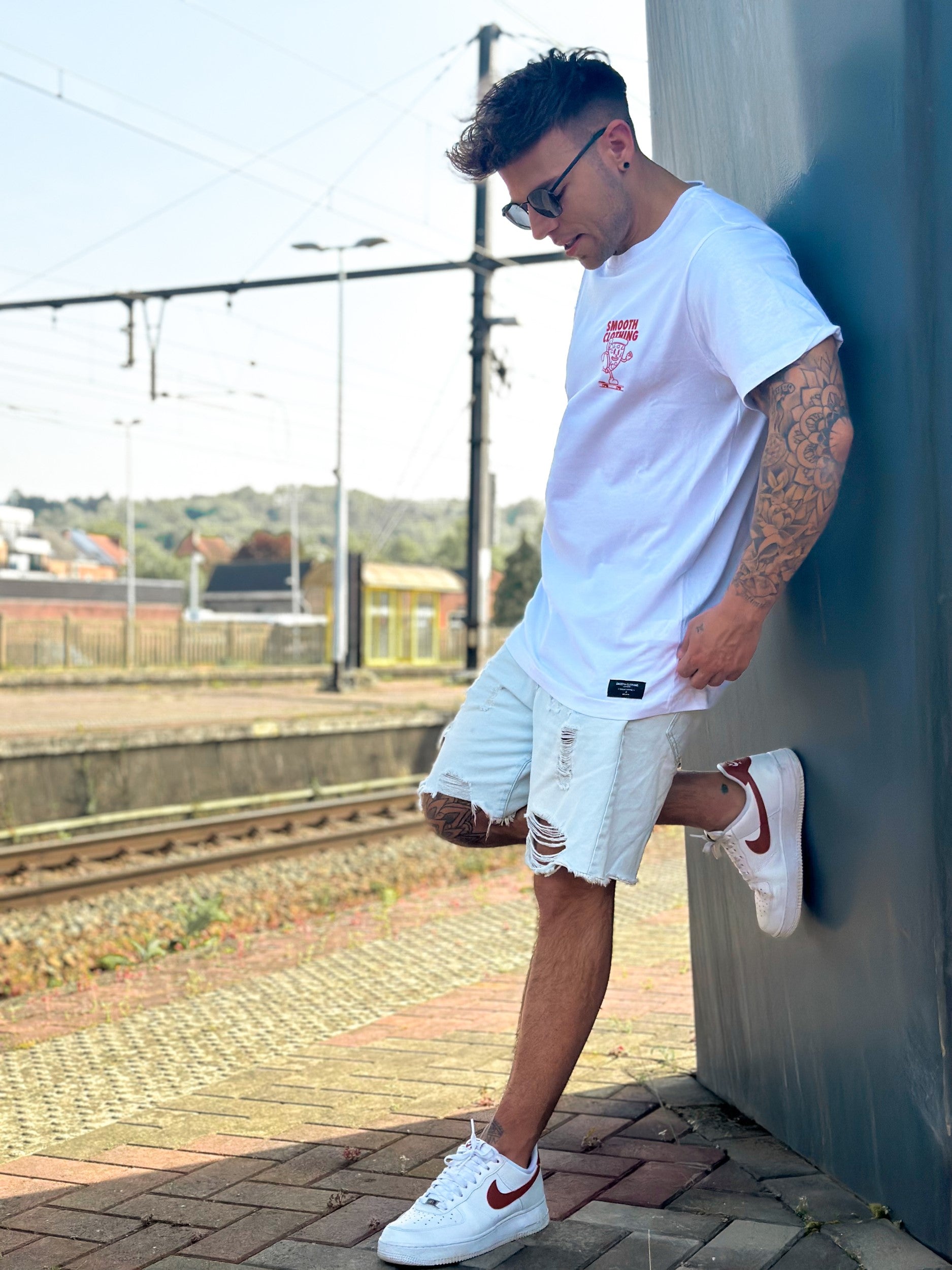 White T / Slice Red Front+Back Men