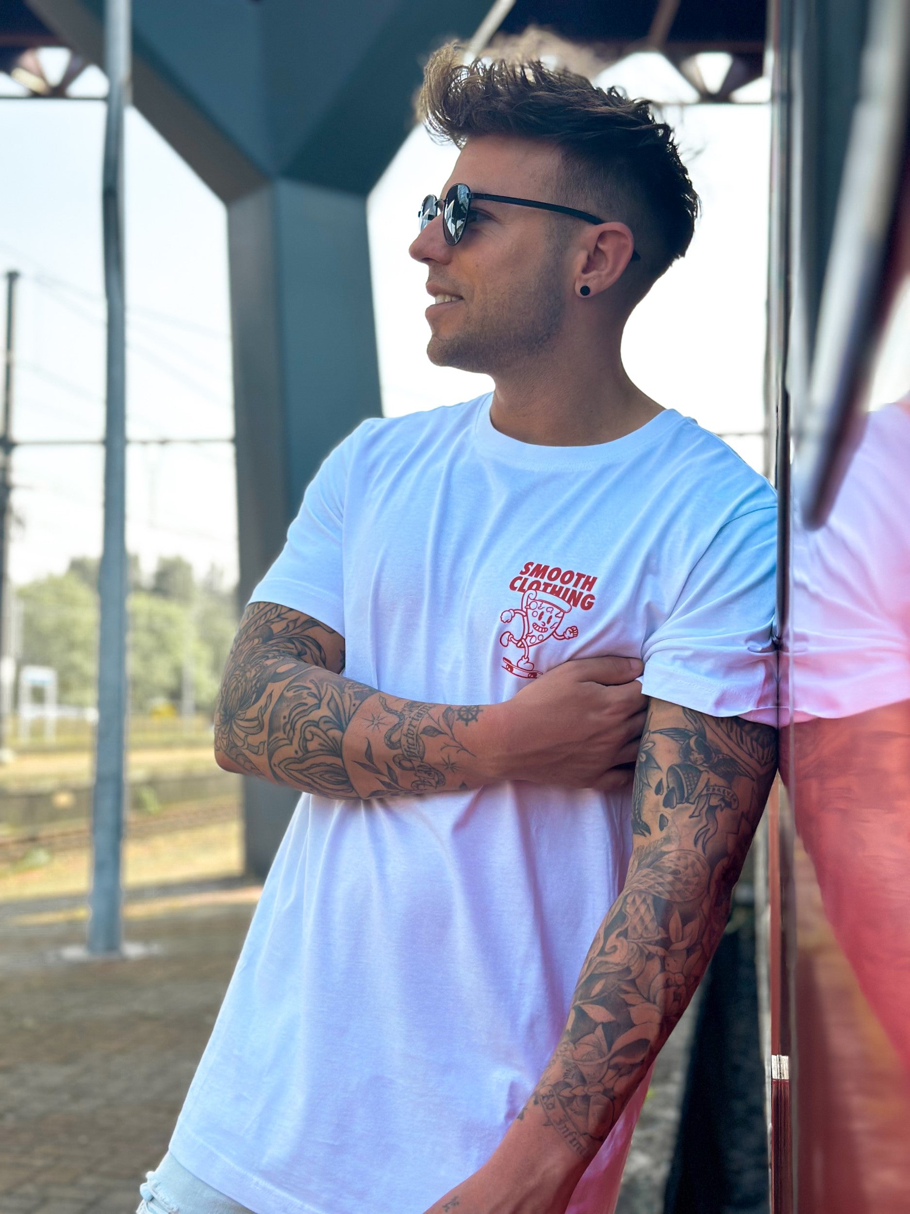 White T / Slice Red Front+Back Men