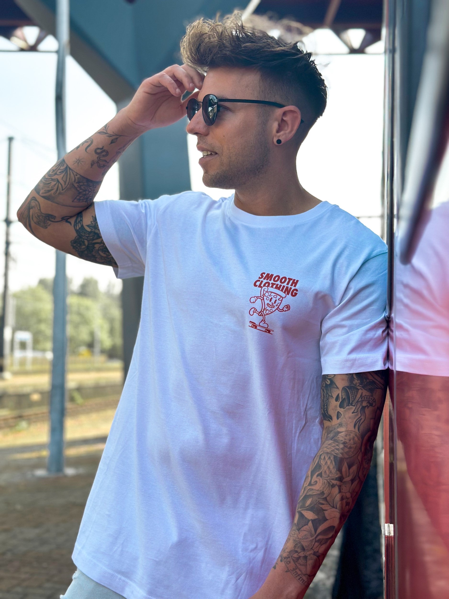 White T / Slice Red Front+Back Men