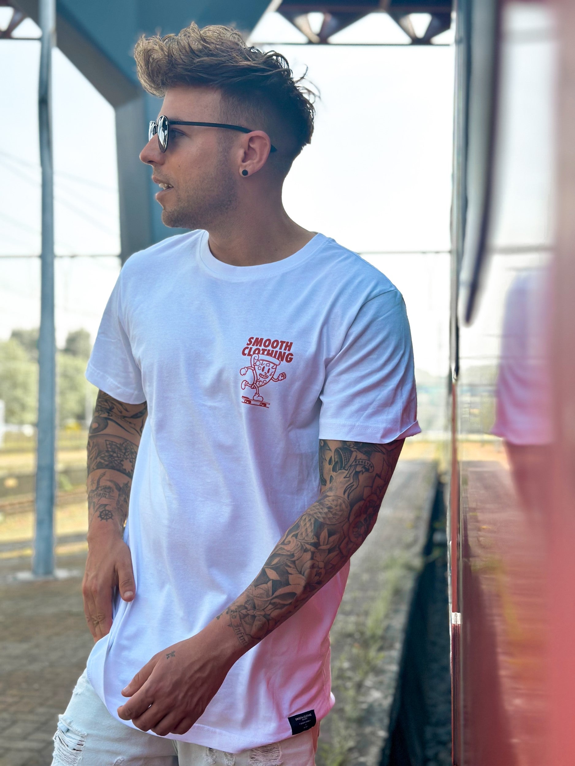 White T / Slice Red Front+Back Men