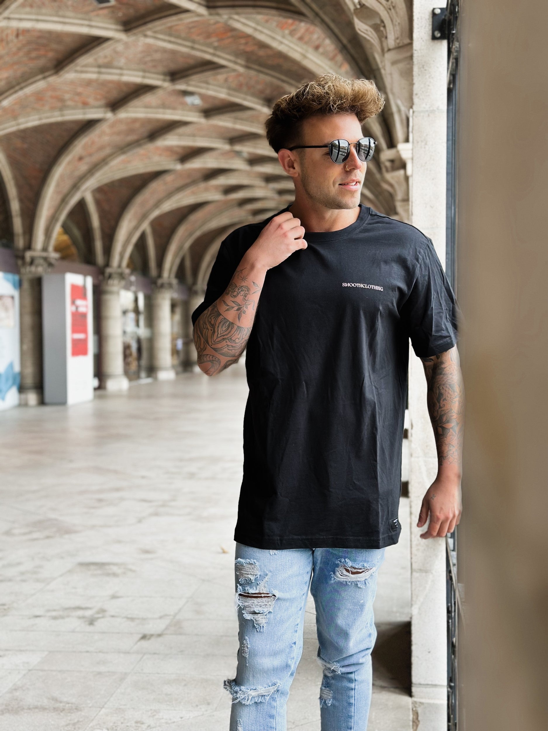 Black T / Smooth Clothing Terra Front+Back Men