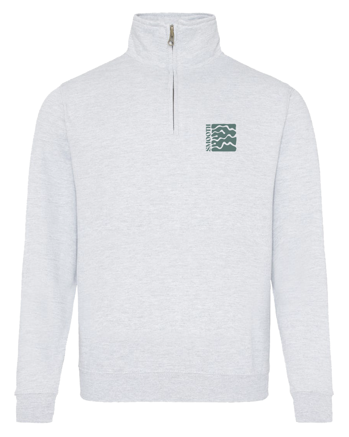 Light Grey Half Zip Crew / Waves Men