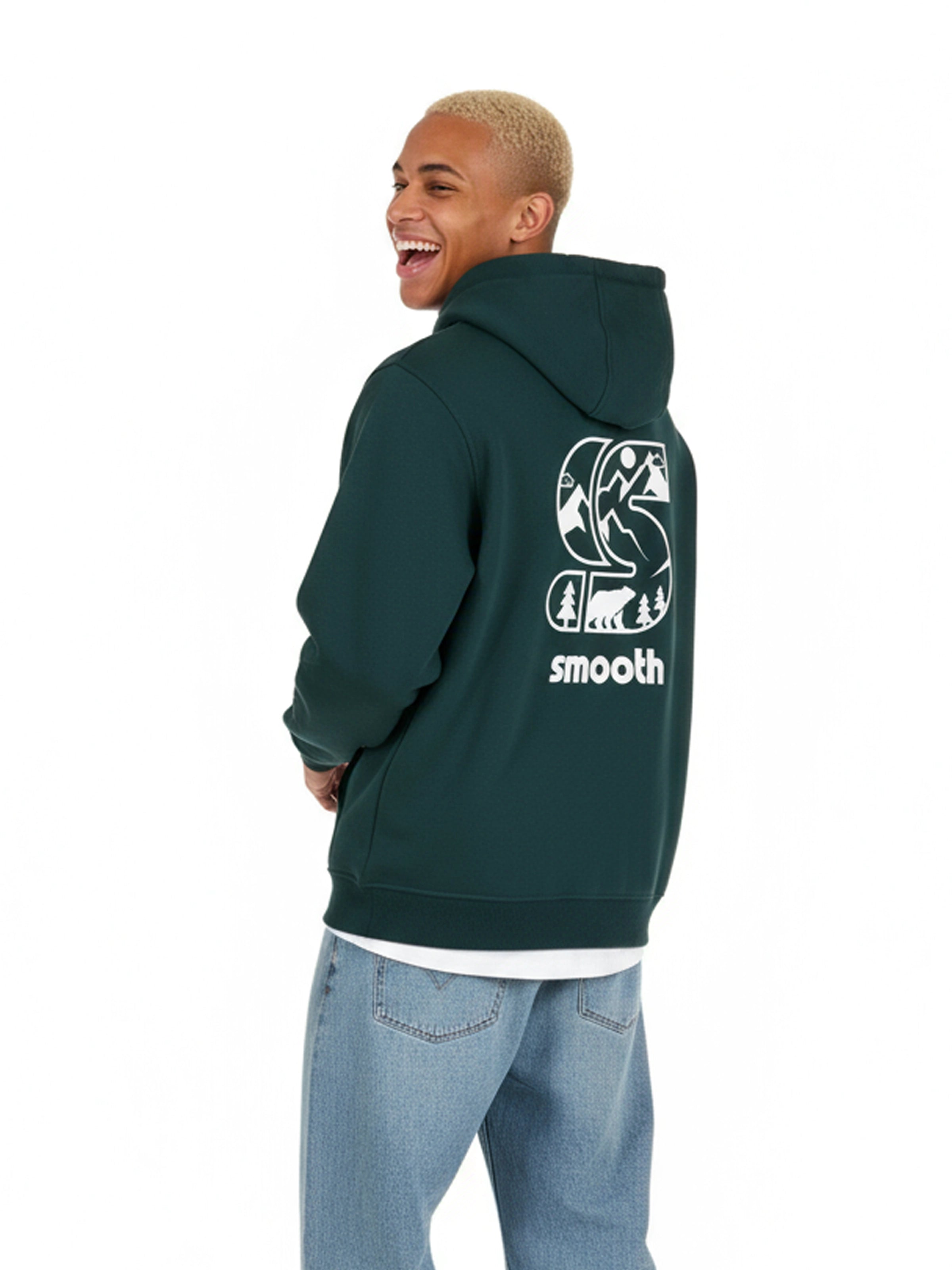 Bottle Green Hoodie / S Mountains