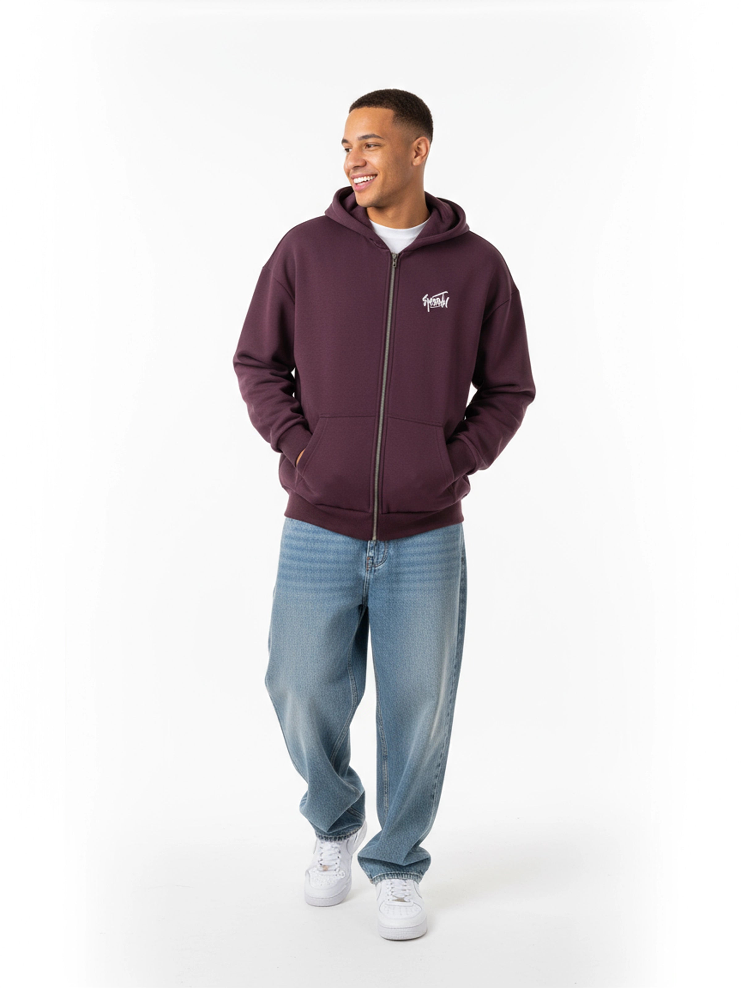 Purple Heavy Oversized Zip Hoodie / Dainty